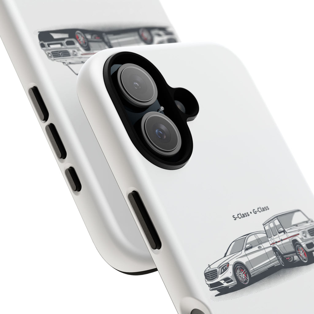 Phone Case - Twin Mercedes S-Class Illustration ("S-Class + S-Class")
