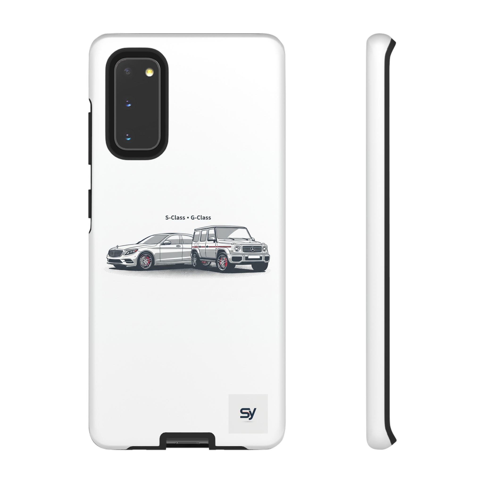 Phone Case - Twin Mercedes S-Class Illustration ("S-Class + S-Class")