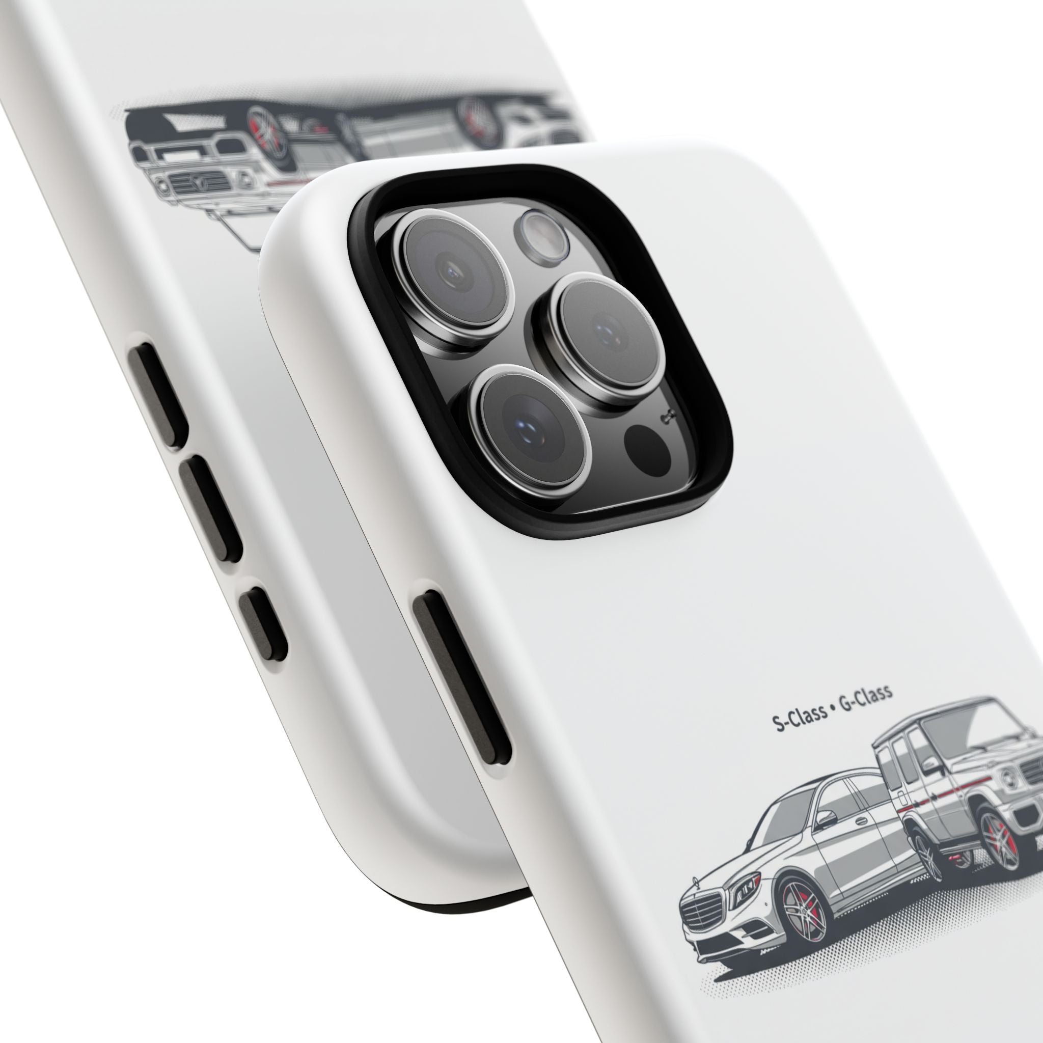 Phone Case - Twin Mercedes S-Class Illustration ("S-Class + S-Class")