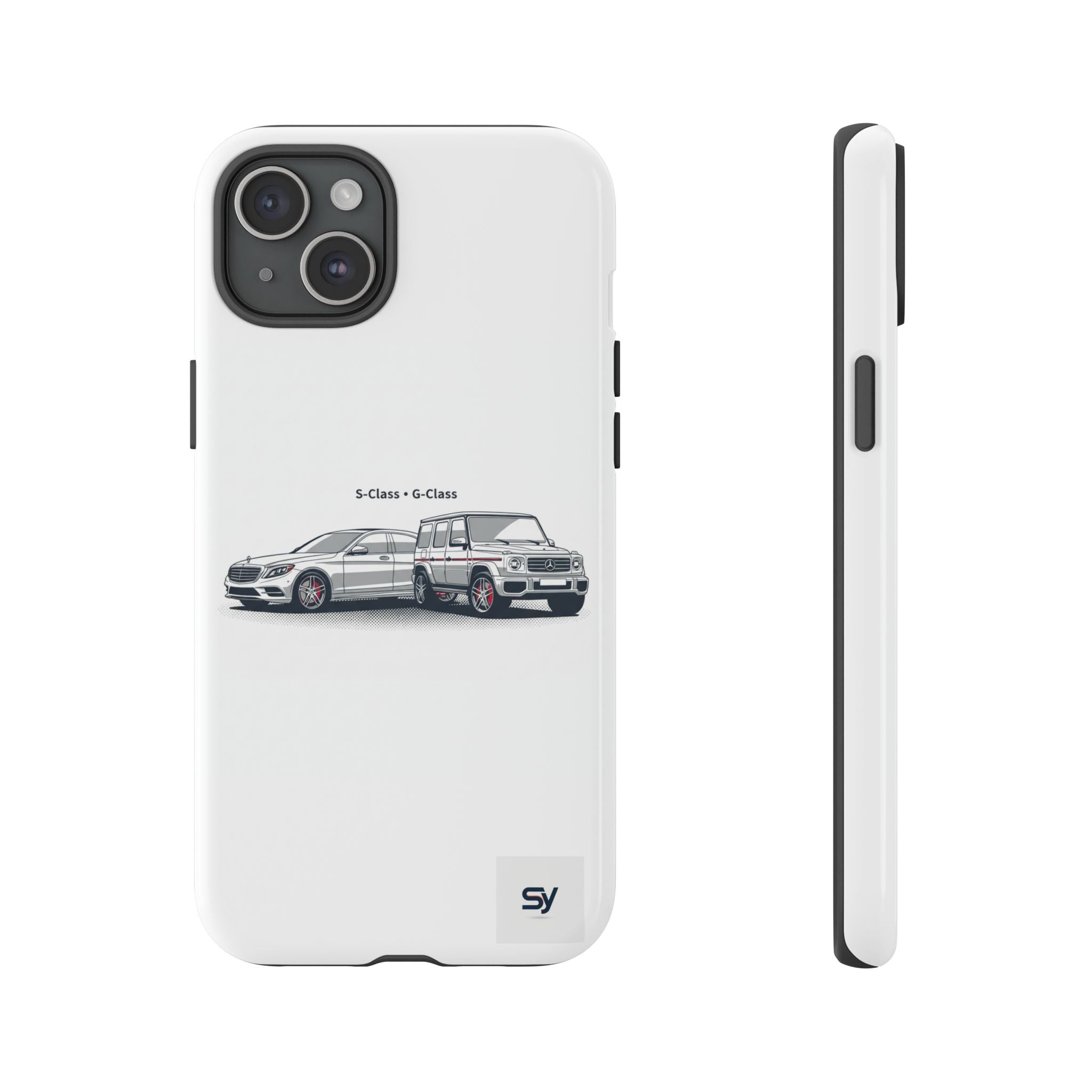 Phone Case - Twin Mercedes S-Class Illustration ("S-Class + S-Class")