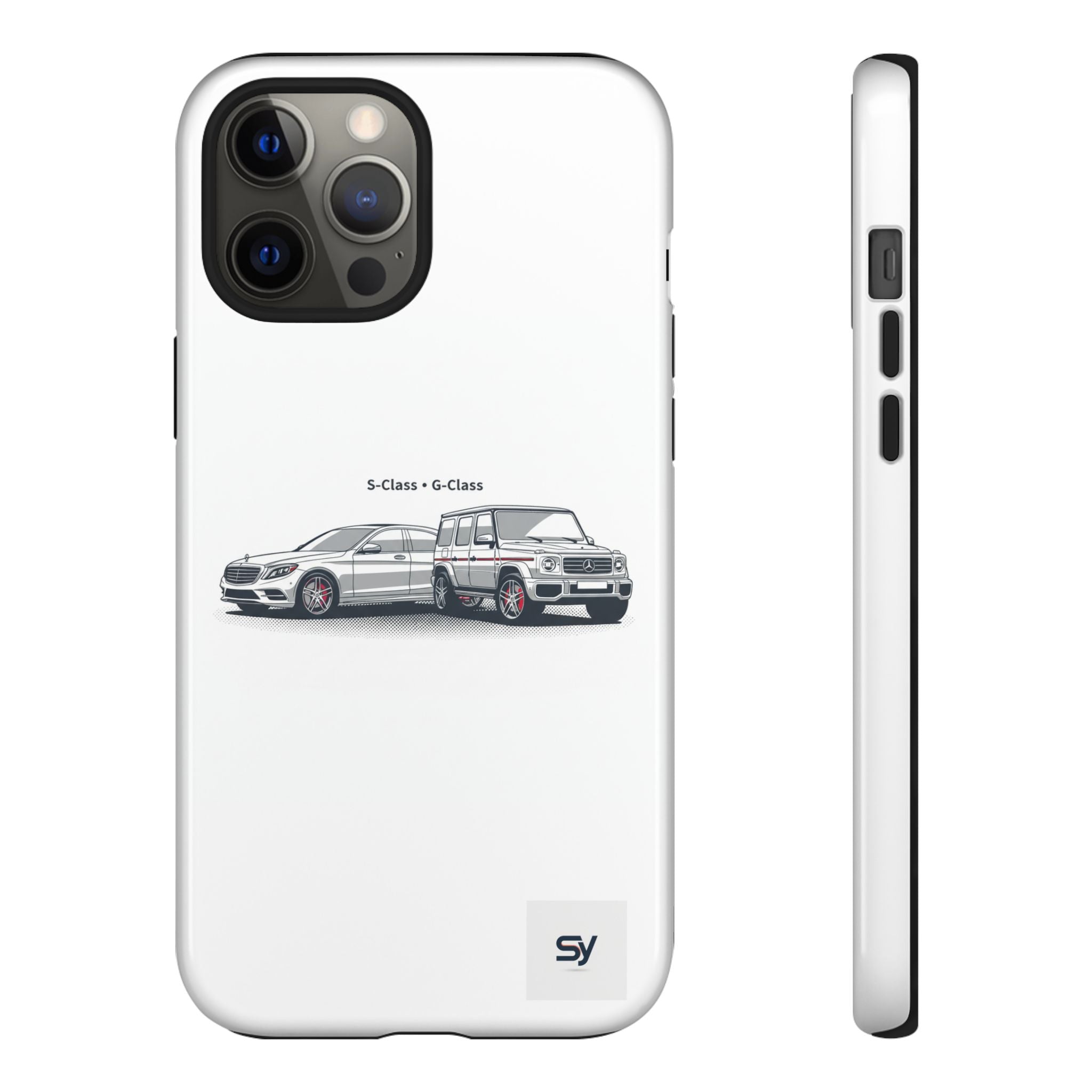 Phone Case - Twin Mercedes S-Class Illustration ("S-Class + S-Class")