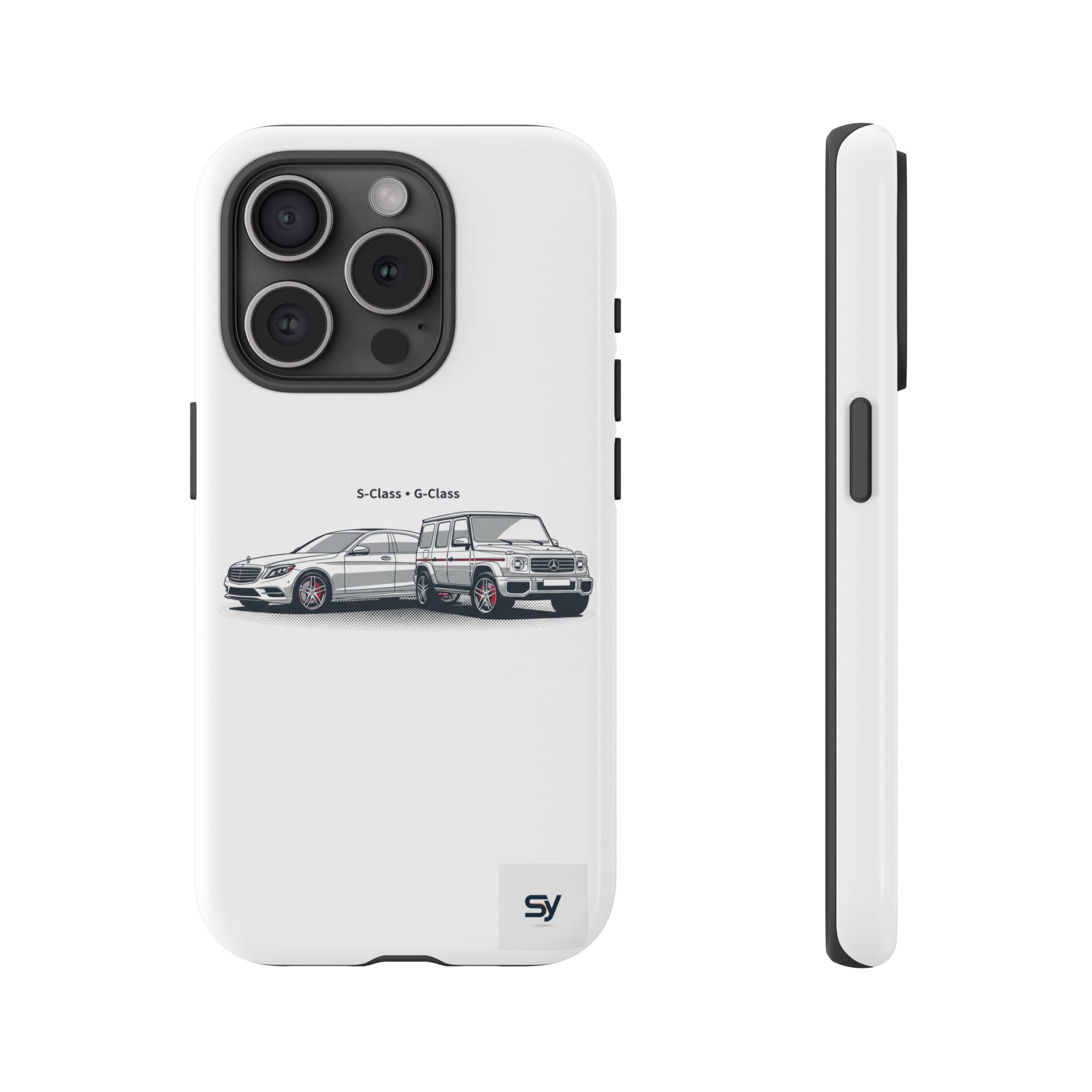Phone Case - Twin Mercedes S-Class Illustration ("S-Class + S-Class")