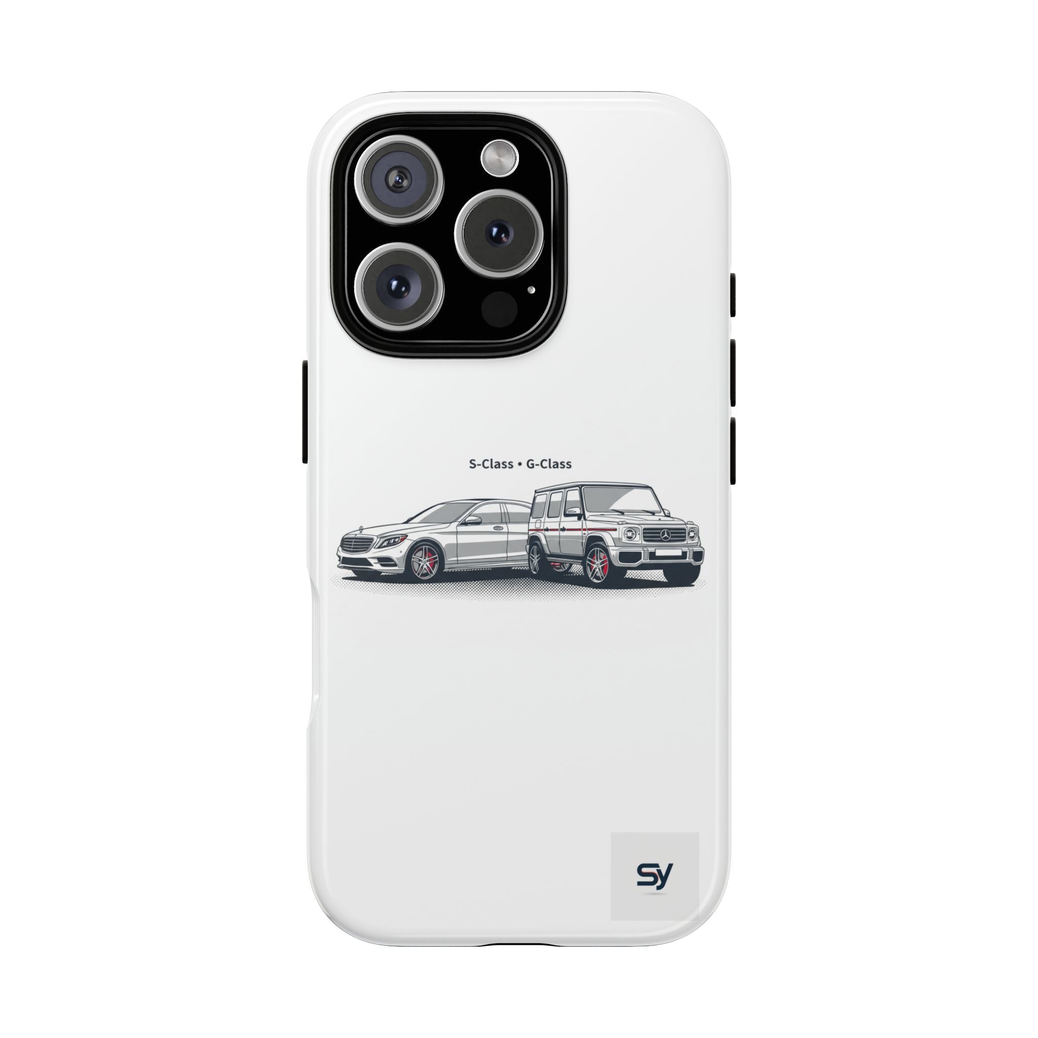 Phone Case - Twin Mercedes S-Class Illustration ("S-Class + S-Class")