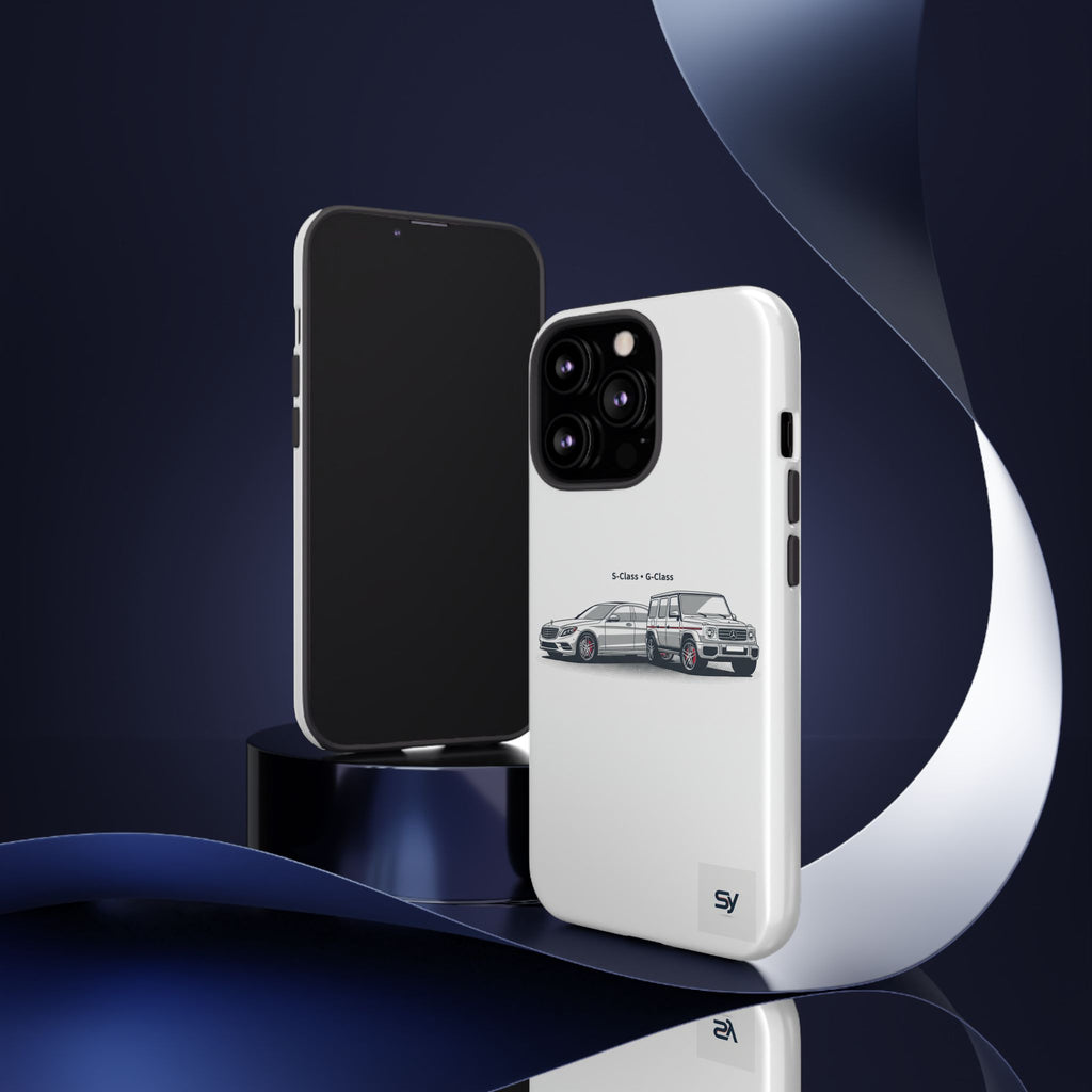 Phone Case - Twin Mercedes S-Class Illustration ("S-Class + S-Class")