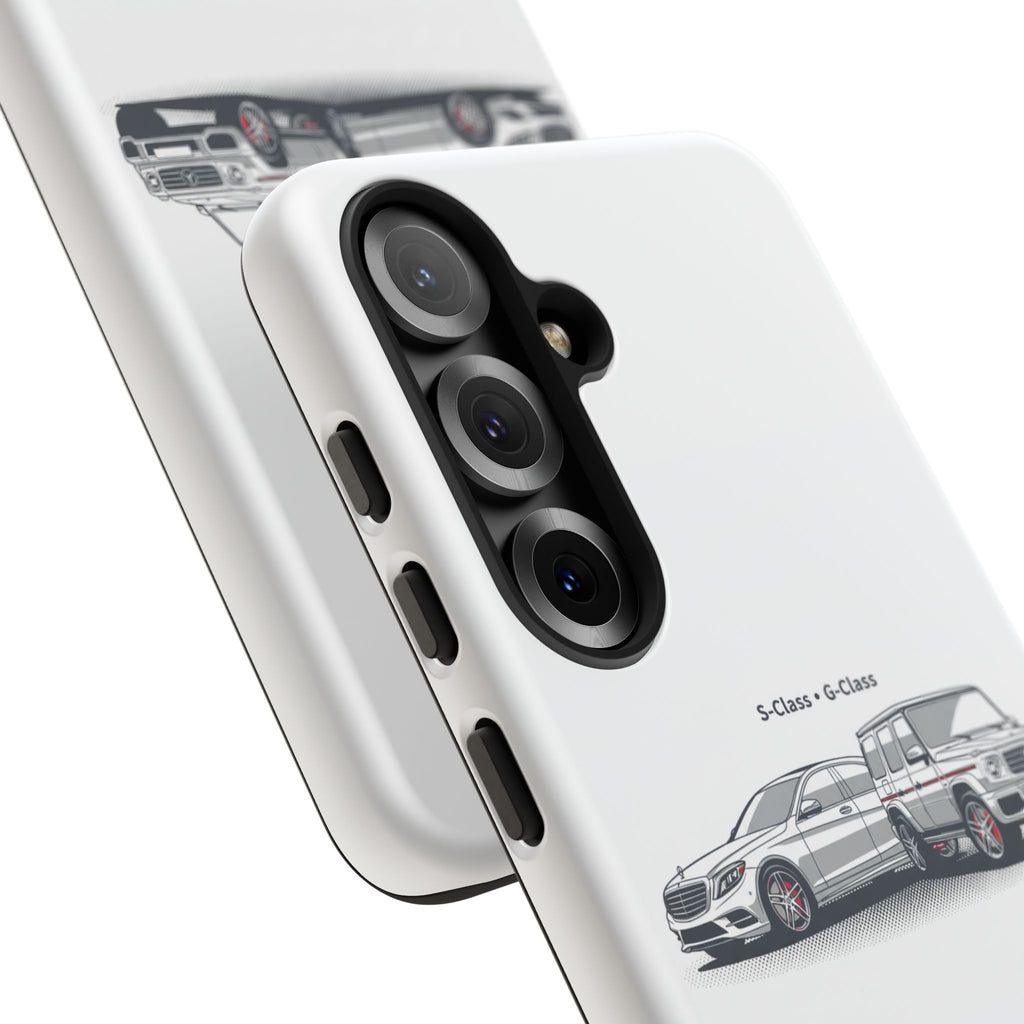 Phone Case - Twin Mercedes S-Class Illustration ("S-Class + S-Class")