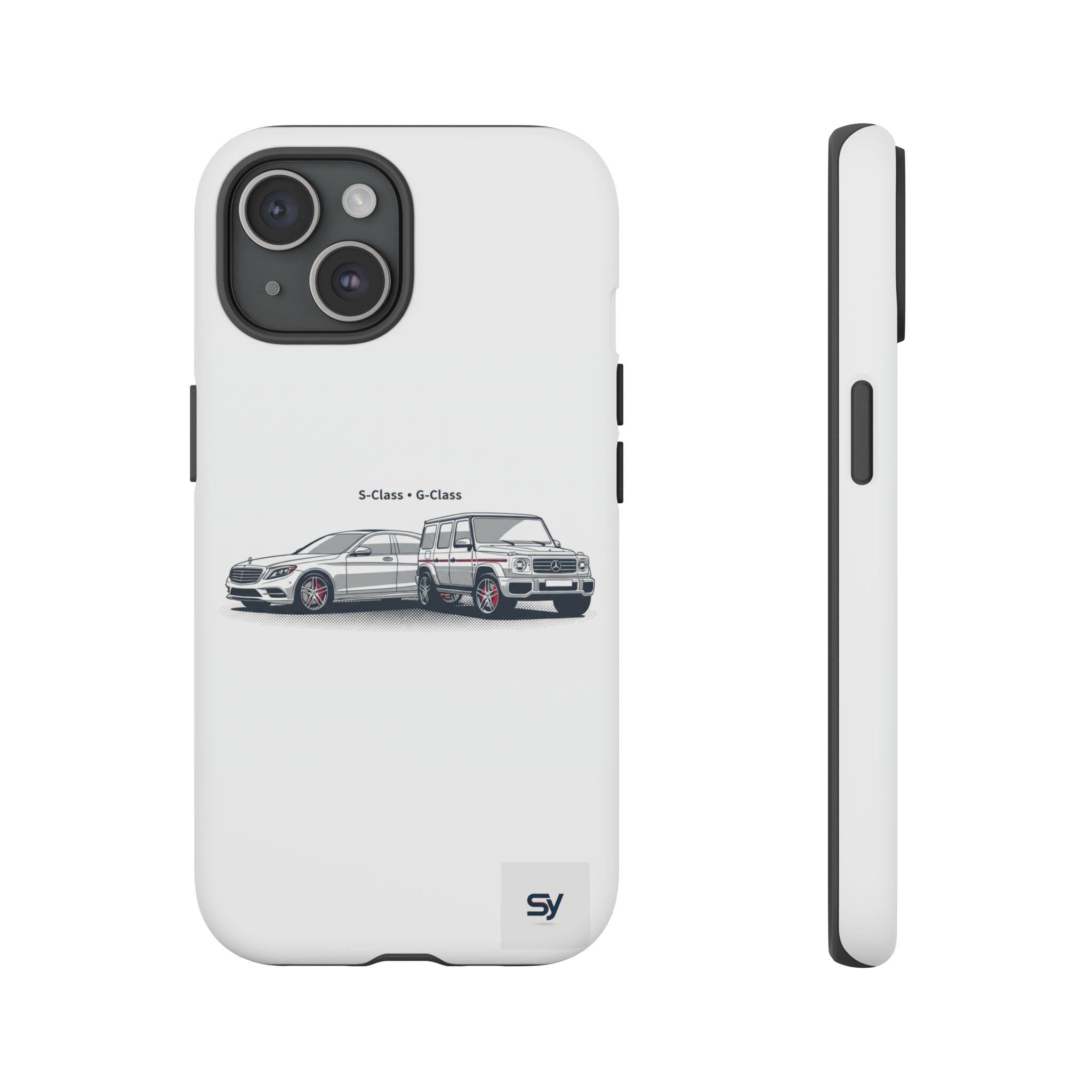 Phone Case - Twin Mercedes S-Class Illustration ("S-Class + S-Class")