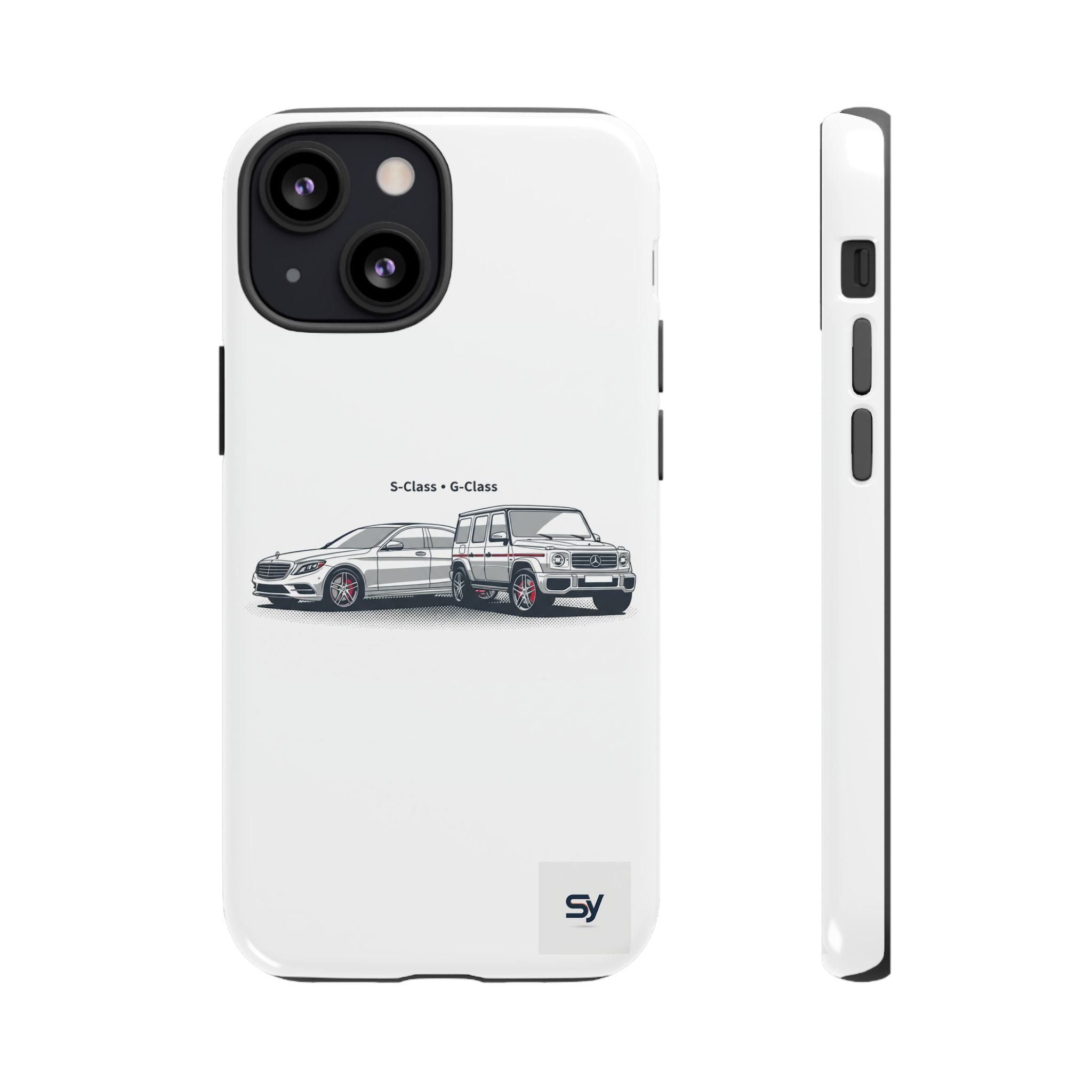 Phone Case - Twin Mercedes S-Class Illustration ("S-Class + S-Class")