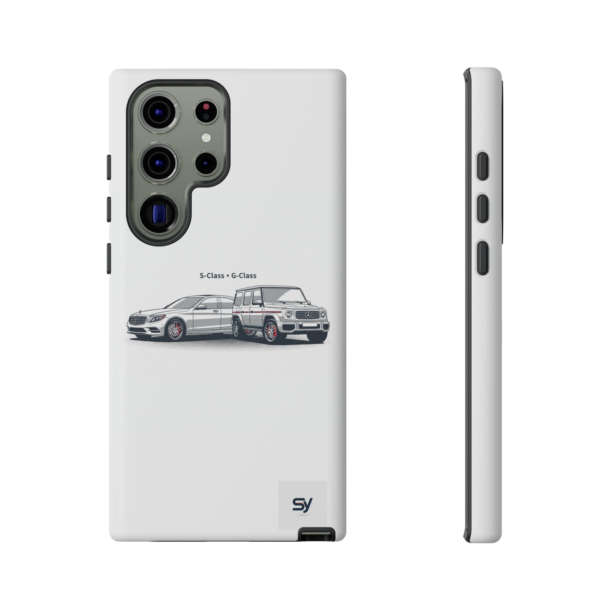 Phone Case - Twin Mercedes S-Class Illustration ("S-Class + S-Class")