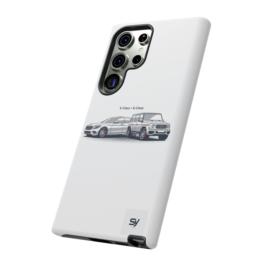 Phone Case - Twin Mercedes S-Class Illustration ("S-Class + S-Class")