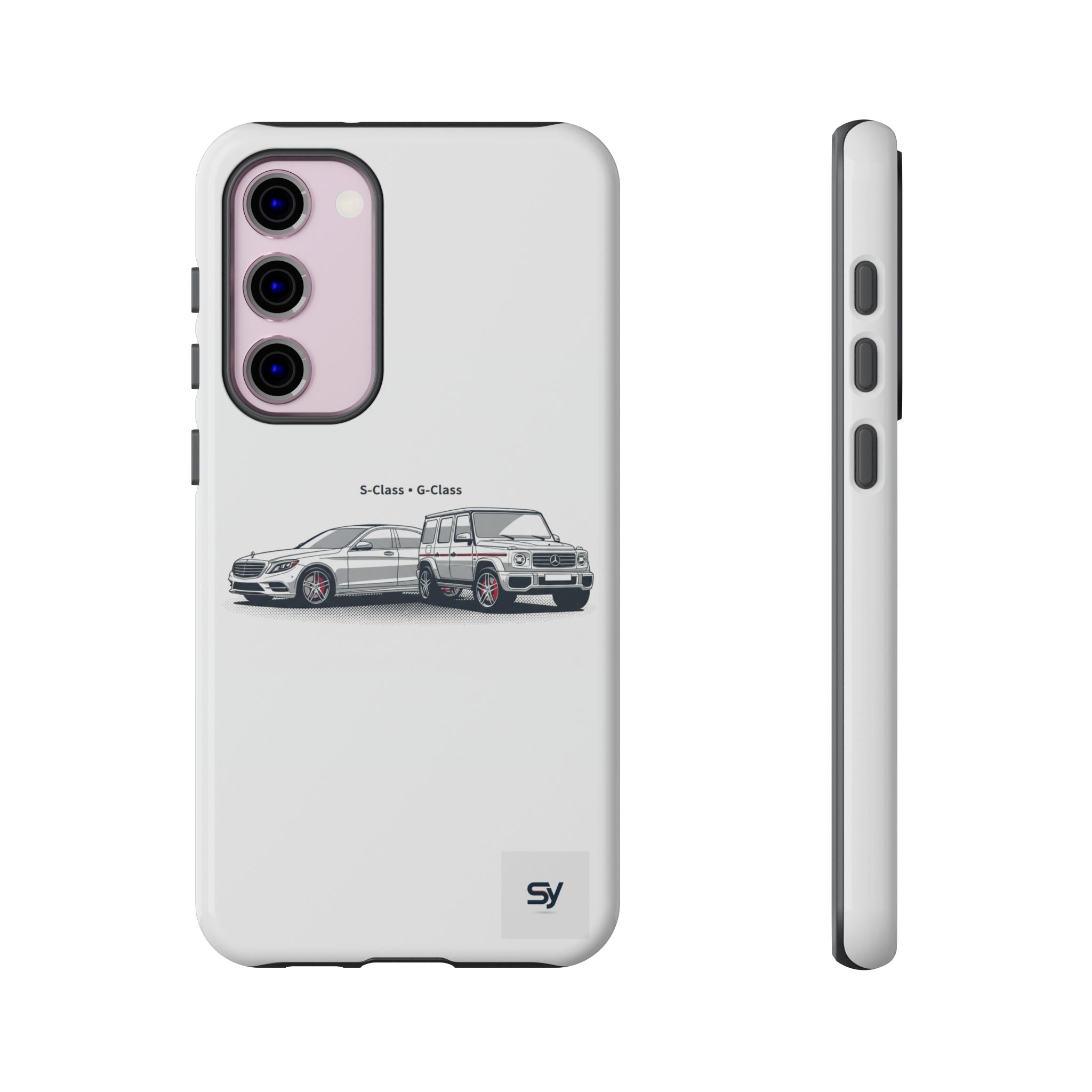 Phone Case - Twin Mercedes S-Class Illustration ("S-Class + S-Class")