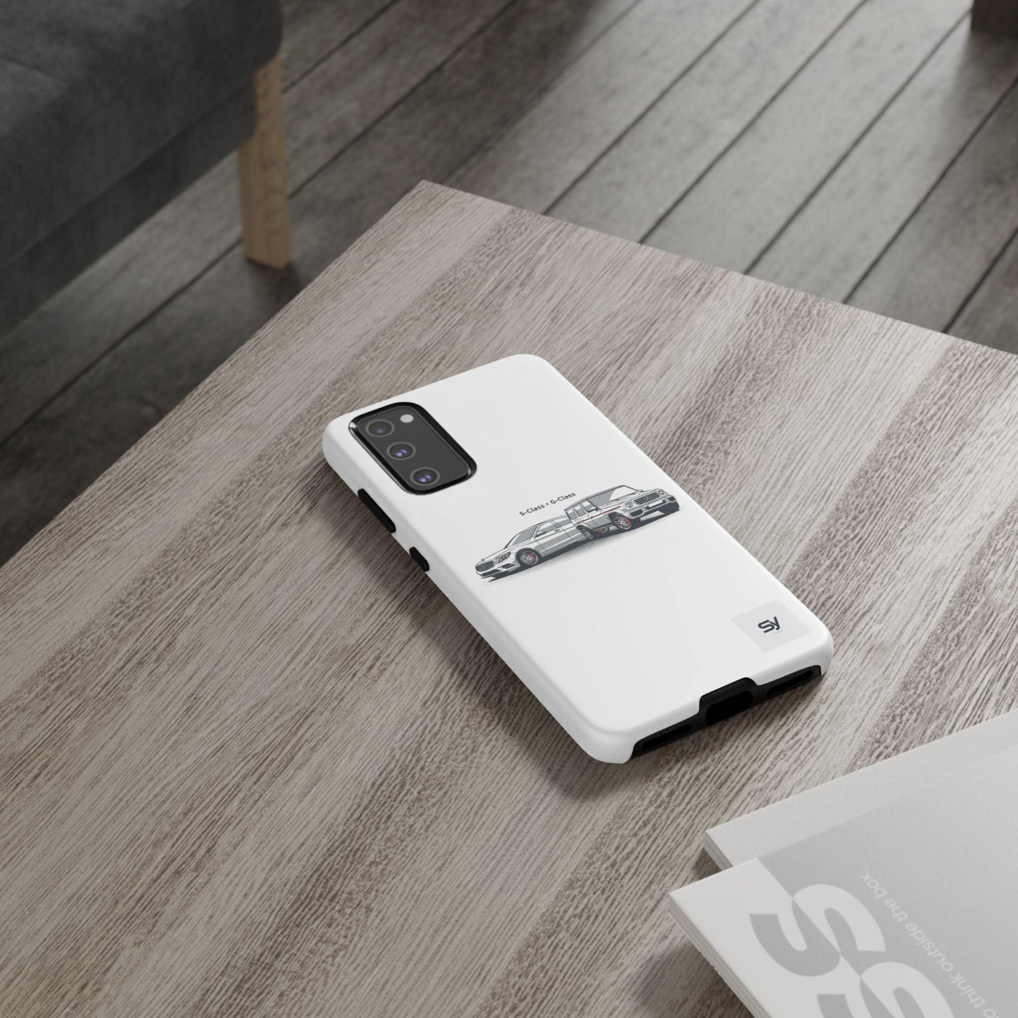 Phone Case - Twin Mercedes S-Class Illustration ("S-Class + S-Class")