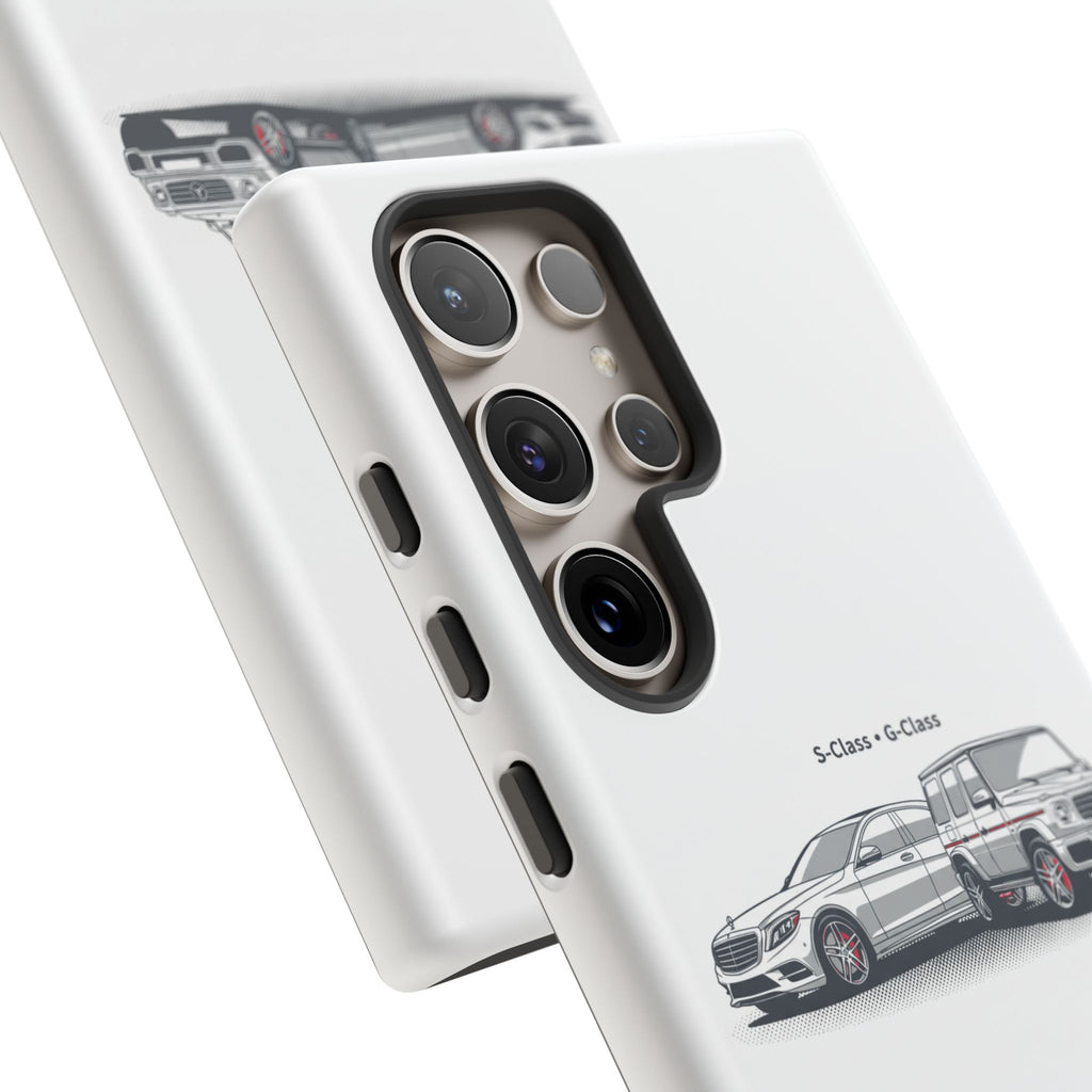 Phone Case - Twin Mercedes S-Class Illustration ("S-Class + S-Class")