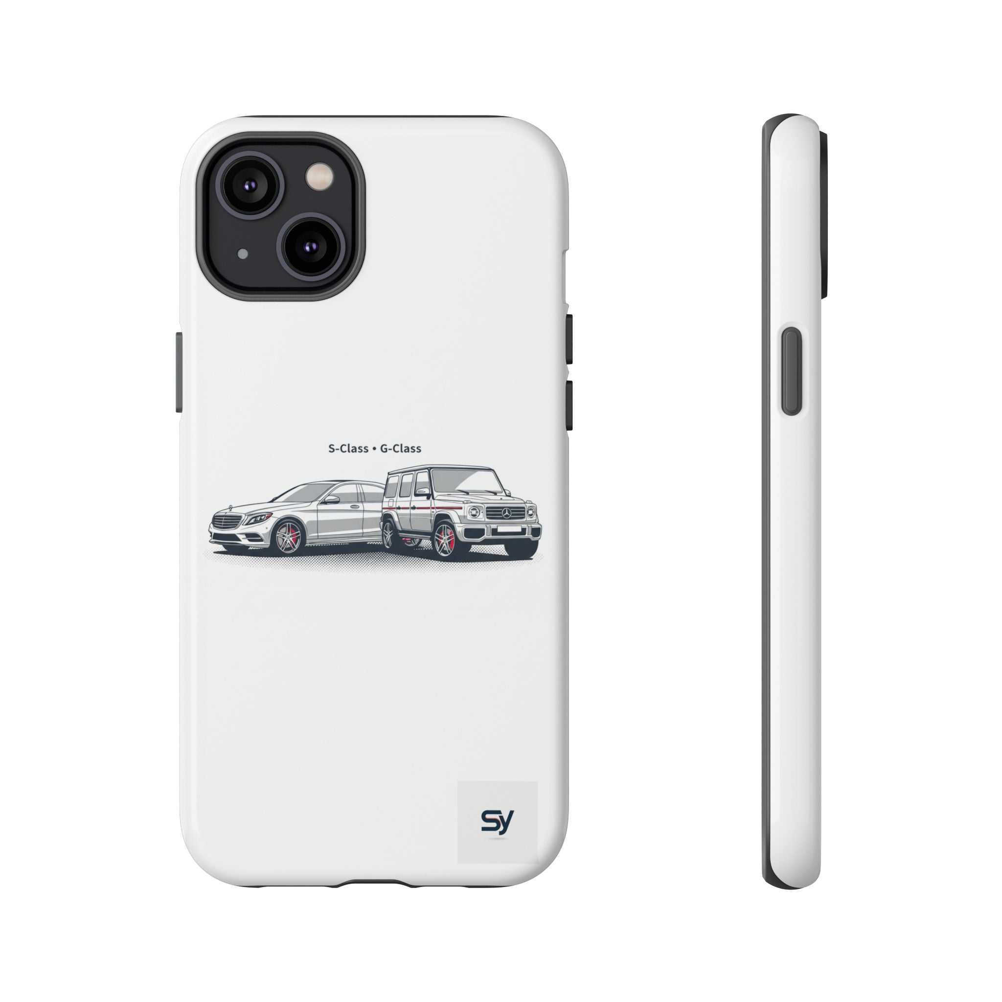 Phone Case - Twin Mercedes S-Class Illustration ("S-Class + S-Class")