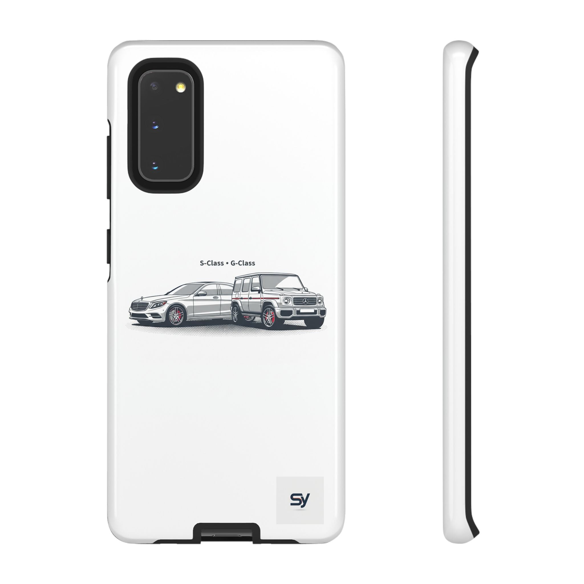 Phone Case - Twin Mercedes S-Class Illustration ("S-Class + S-Class")