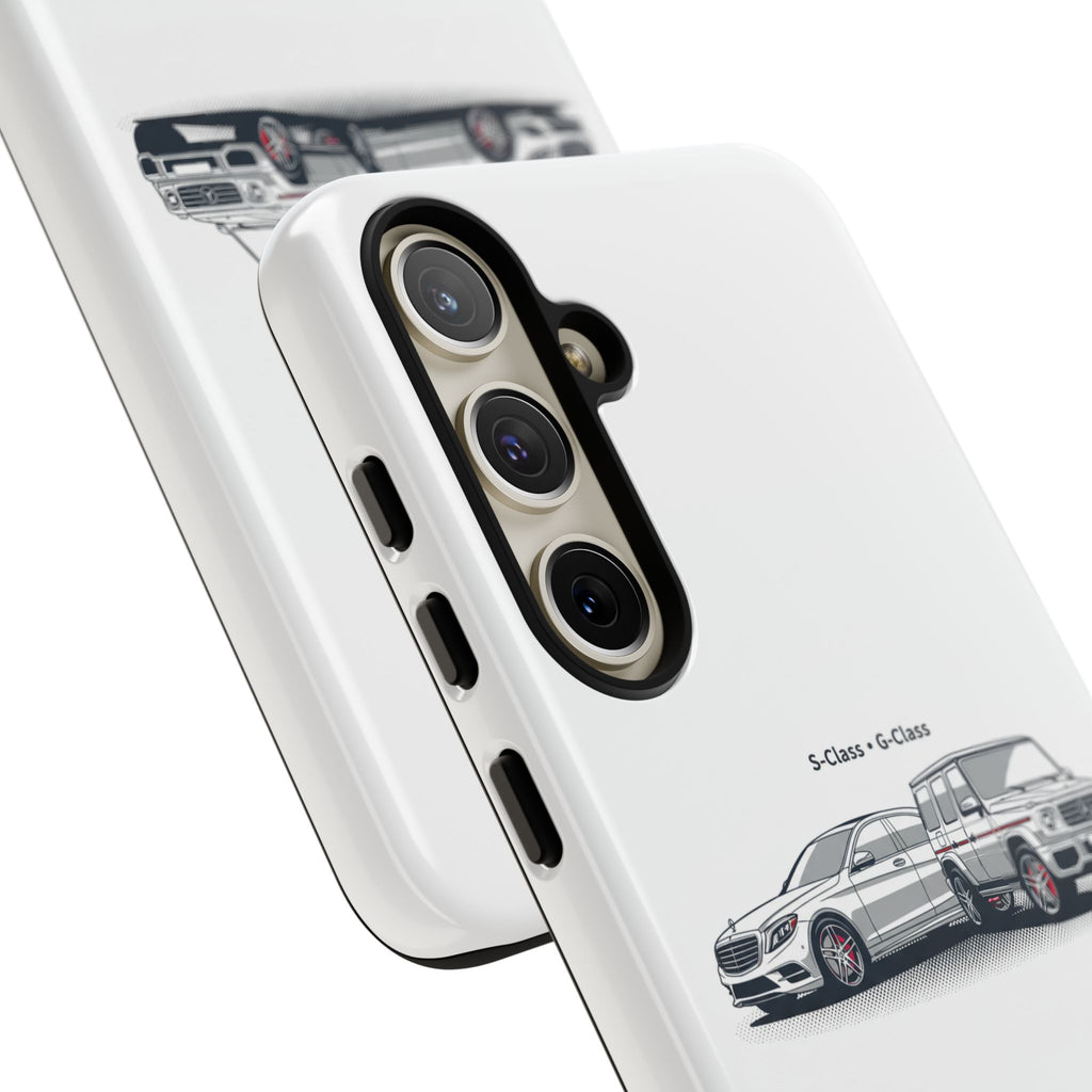 Phone Case - Twin Mercedes S-Class Illustration ("S-Class + S-Class")