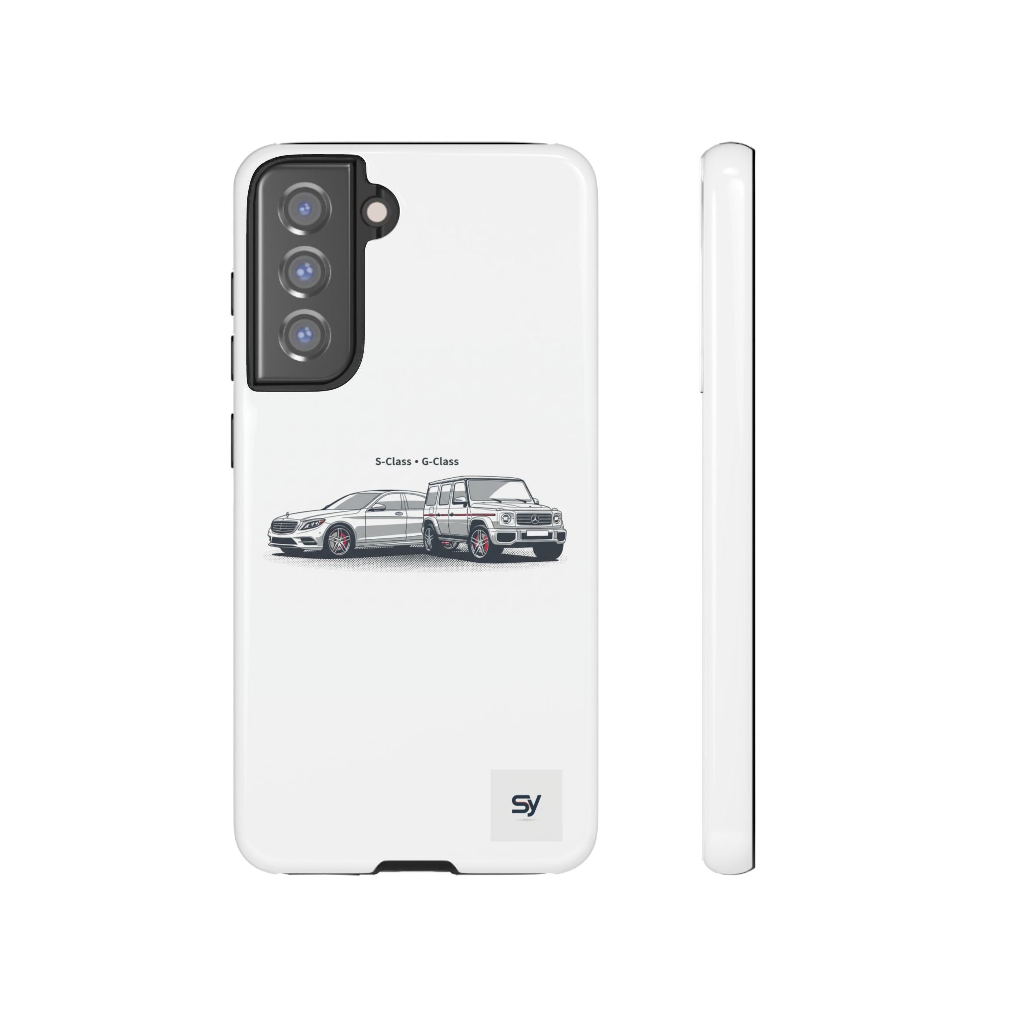 Phone Case - Twin Mercedes S-Class Illustration ("S-Class + S-Class")