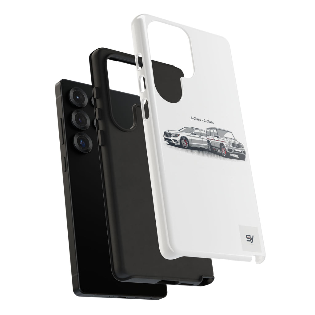Phone Case - Twin Mercedes S-Class Illustration ("S-Class + S-Class")