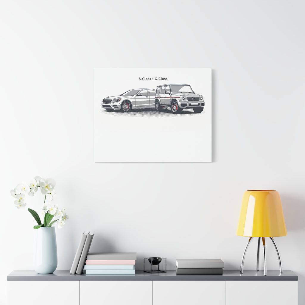 Mercedes S-Class & G-Class Matte Canvas Wall Art — Stretched 1.25"