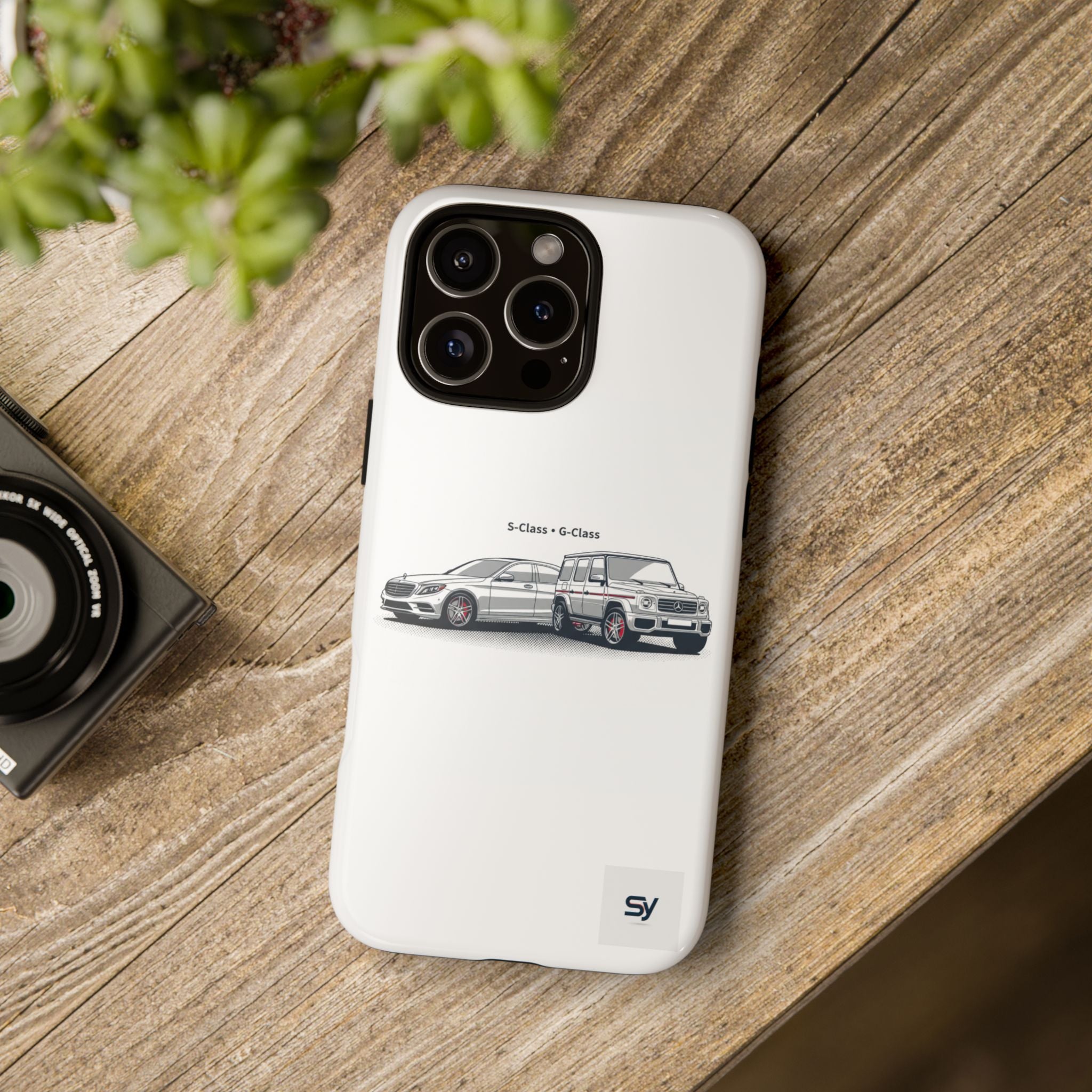 Phone Case - Twin Mercedes S-Class Illustration ("S-Class + S-Class")