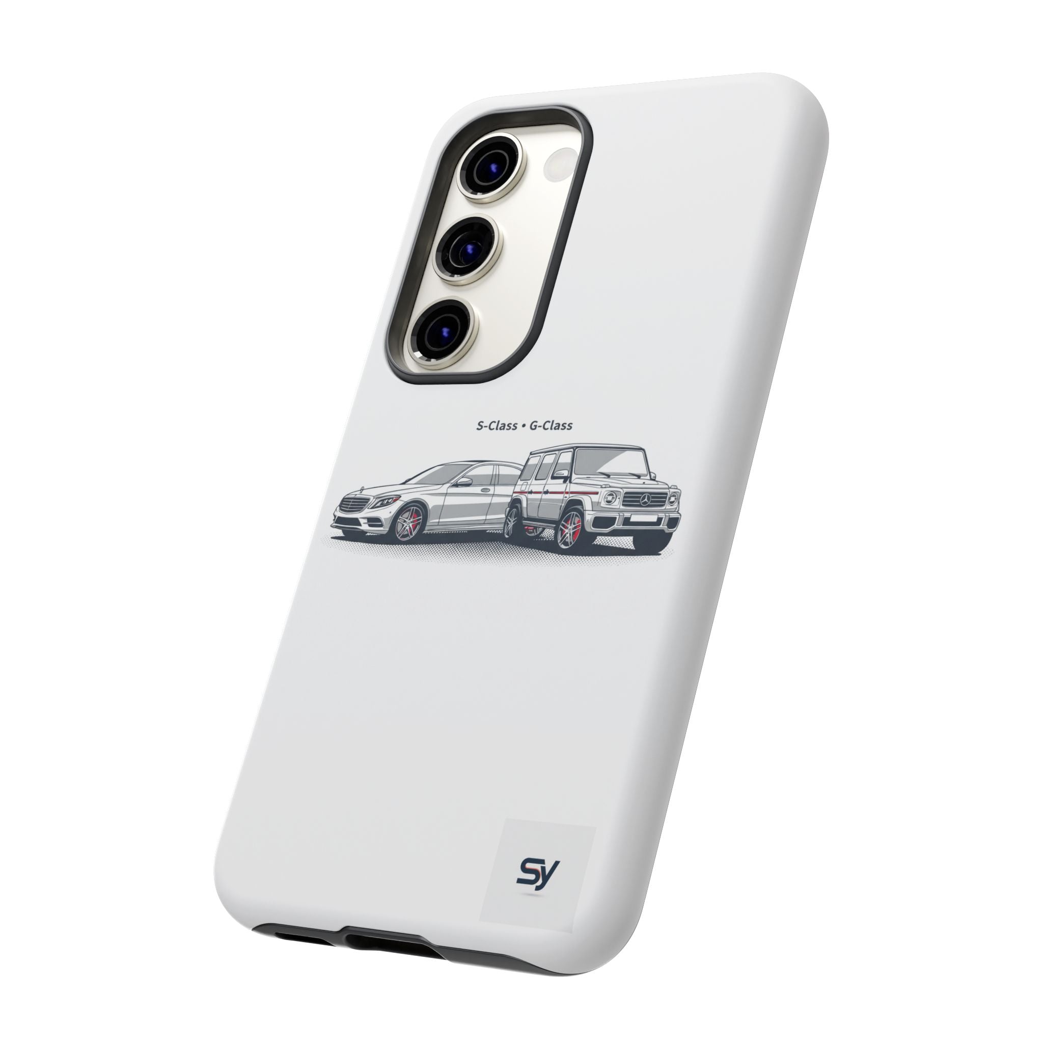 Phone Case - Twin Mercedes S-Class Illustration ("S-Class + S-Class")