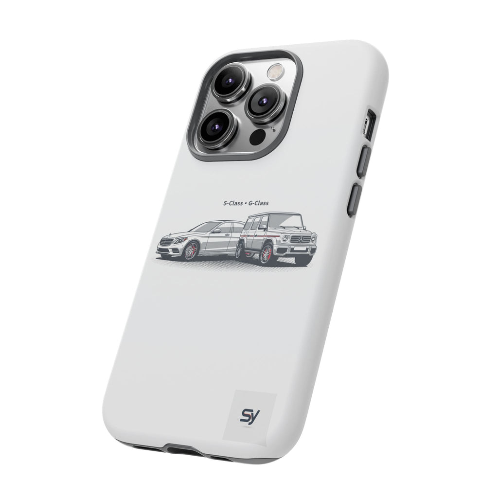 Phone Case - Twin Mercedes S-Class Illustration ("S-Class + S-Class")