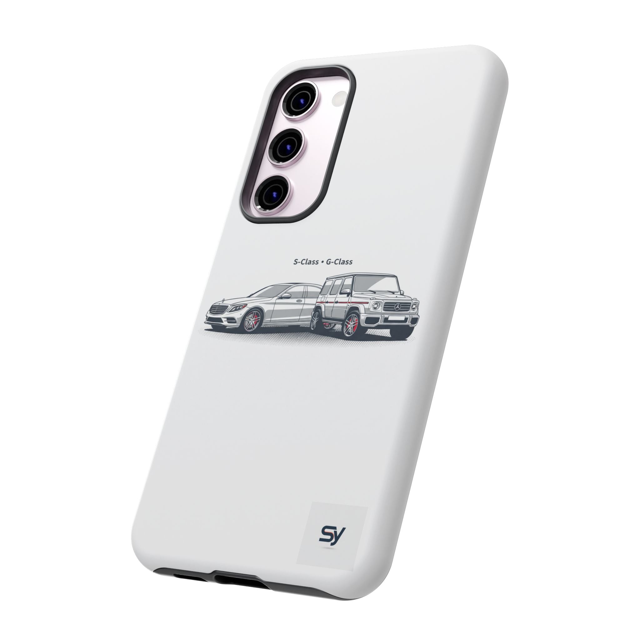 Phone Case - Twin Mercedes S-Class Illustration ("S-Class + S-Class")