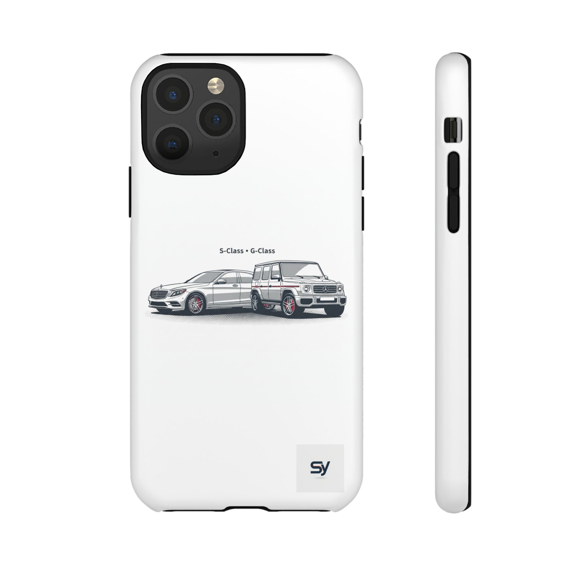 Phone Case - Twin Mercedes S-Class Illustration ("S-Class + S-Class")