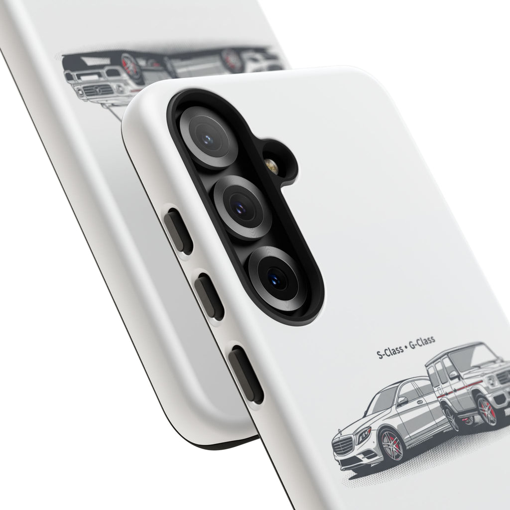 Phone Case - Twin Mercedes S-Class Illustration ("S-Class + S-Class")