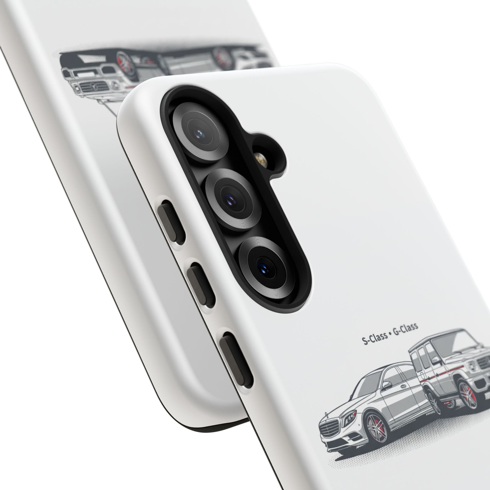 Phone Case - Twin Mercedes S-Class Illustration ("S-Class + S-Class")