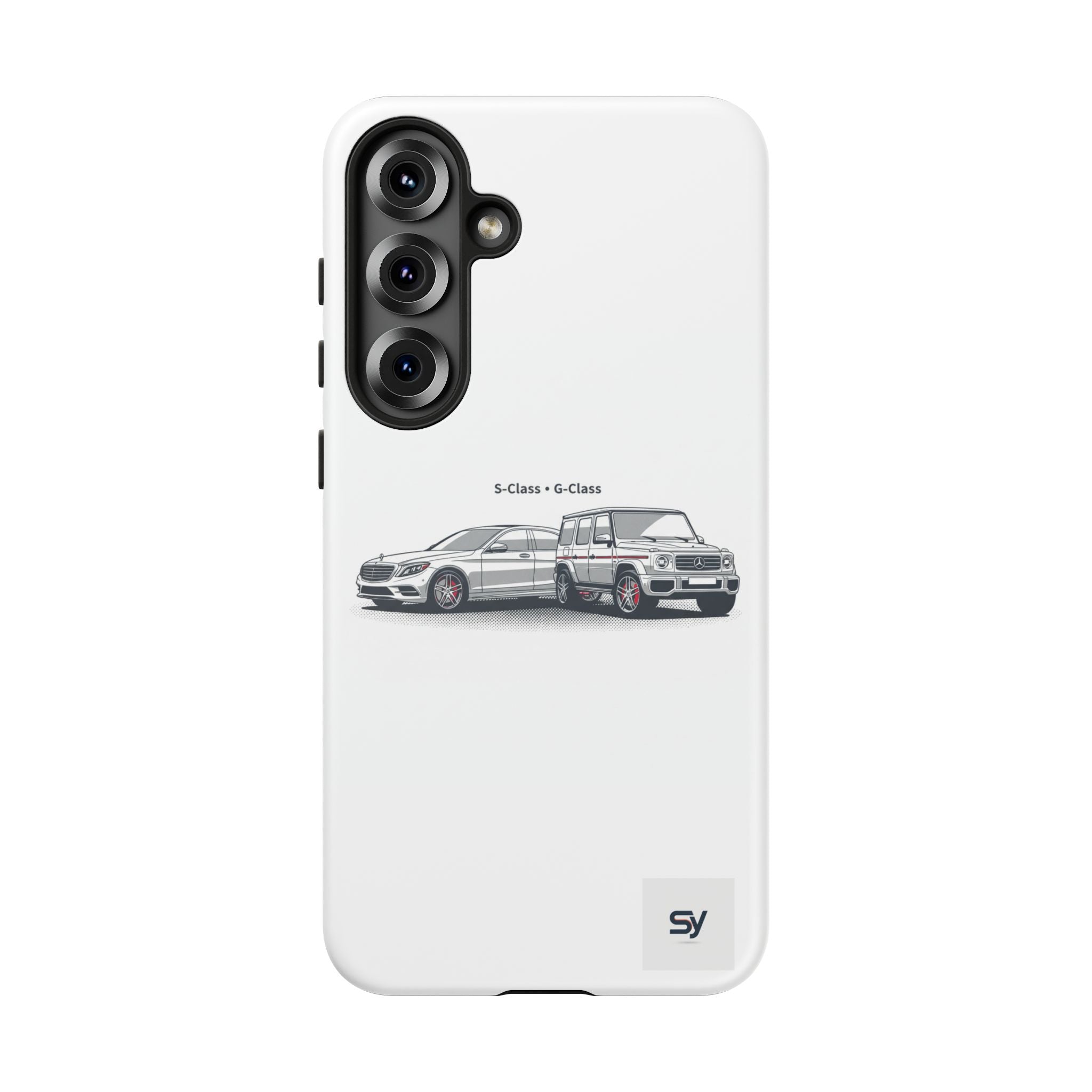 Phone Case - Twin Mercedes S-Class Illustration ("S-Class + S-Class")