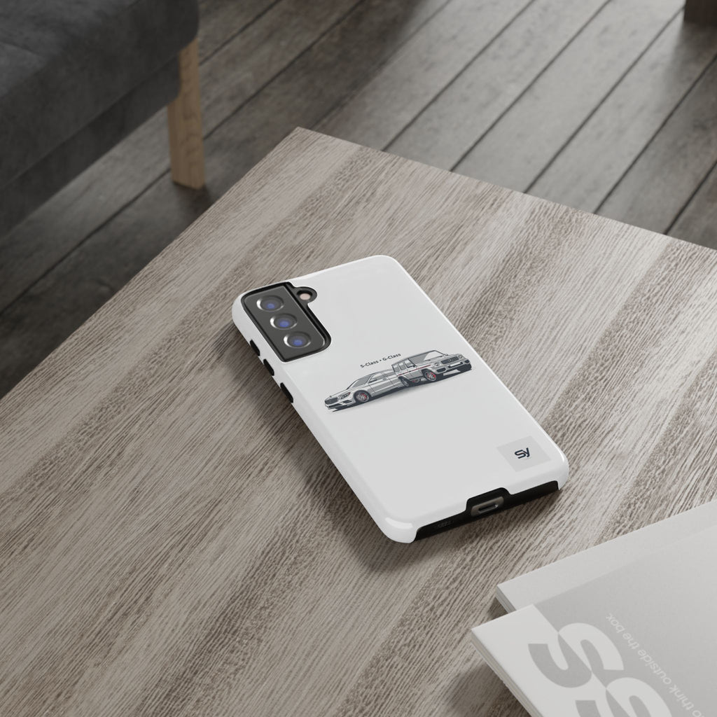 Phone Case - Twin Mercedes S-Class Illustration ("S-Class + S-Class")