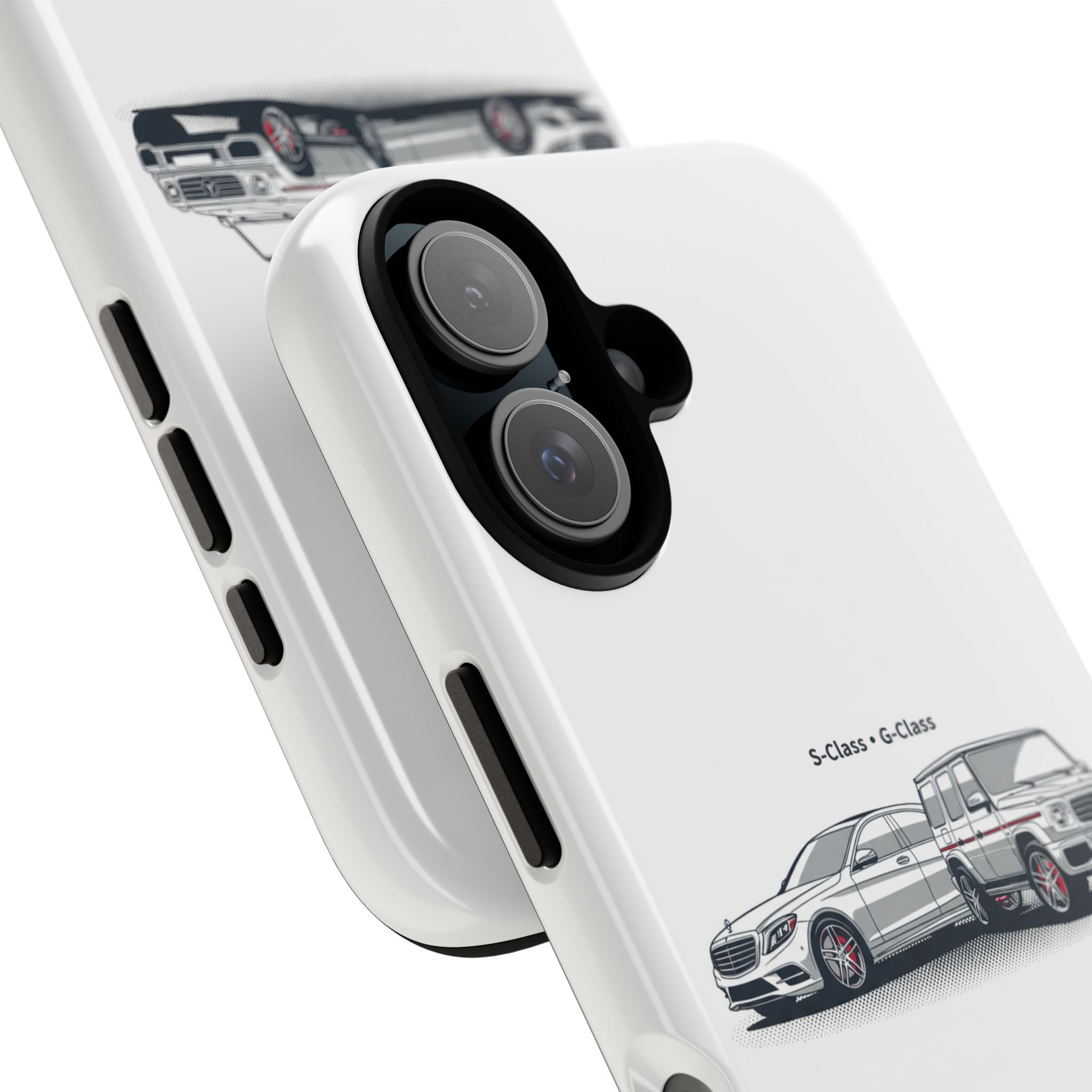 Phone Case - Twin Mercedes S-Class Illustration ("S-Class + S-Class")