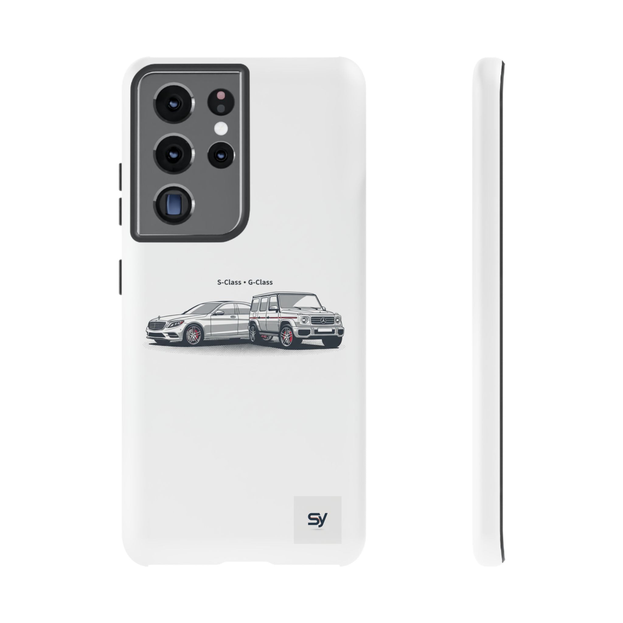 Phone Case - Twin Mercedes S-Class Illustration ("S-Class + S-Class")