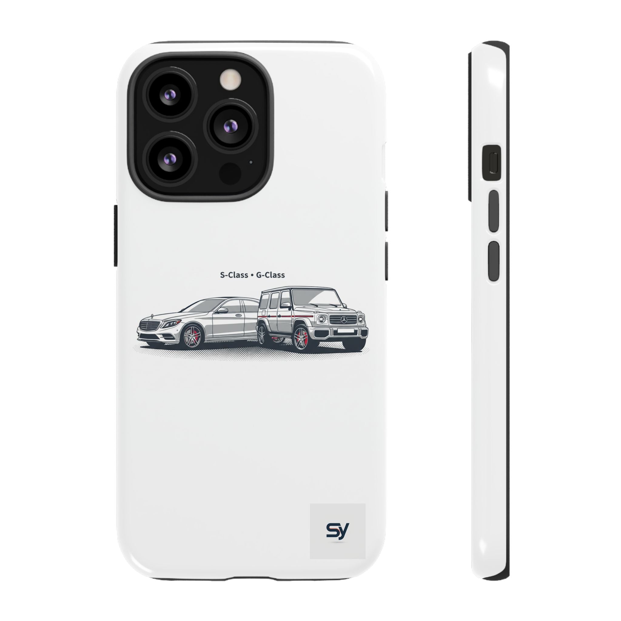 Phone Case - Twin Mercedes S-Class Illustration ("S-Class + S-Class")