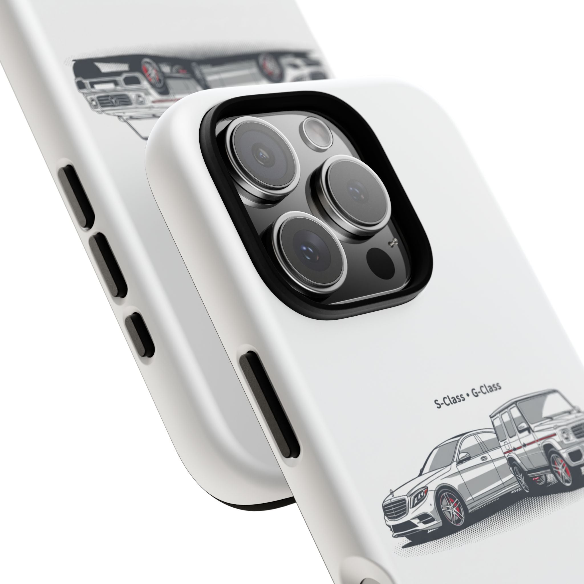 Phone Case - Twin Mercedes S-Class Illustration ("S-Class + S-Class")