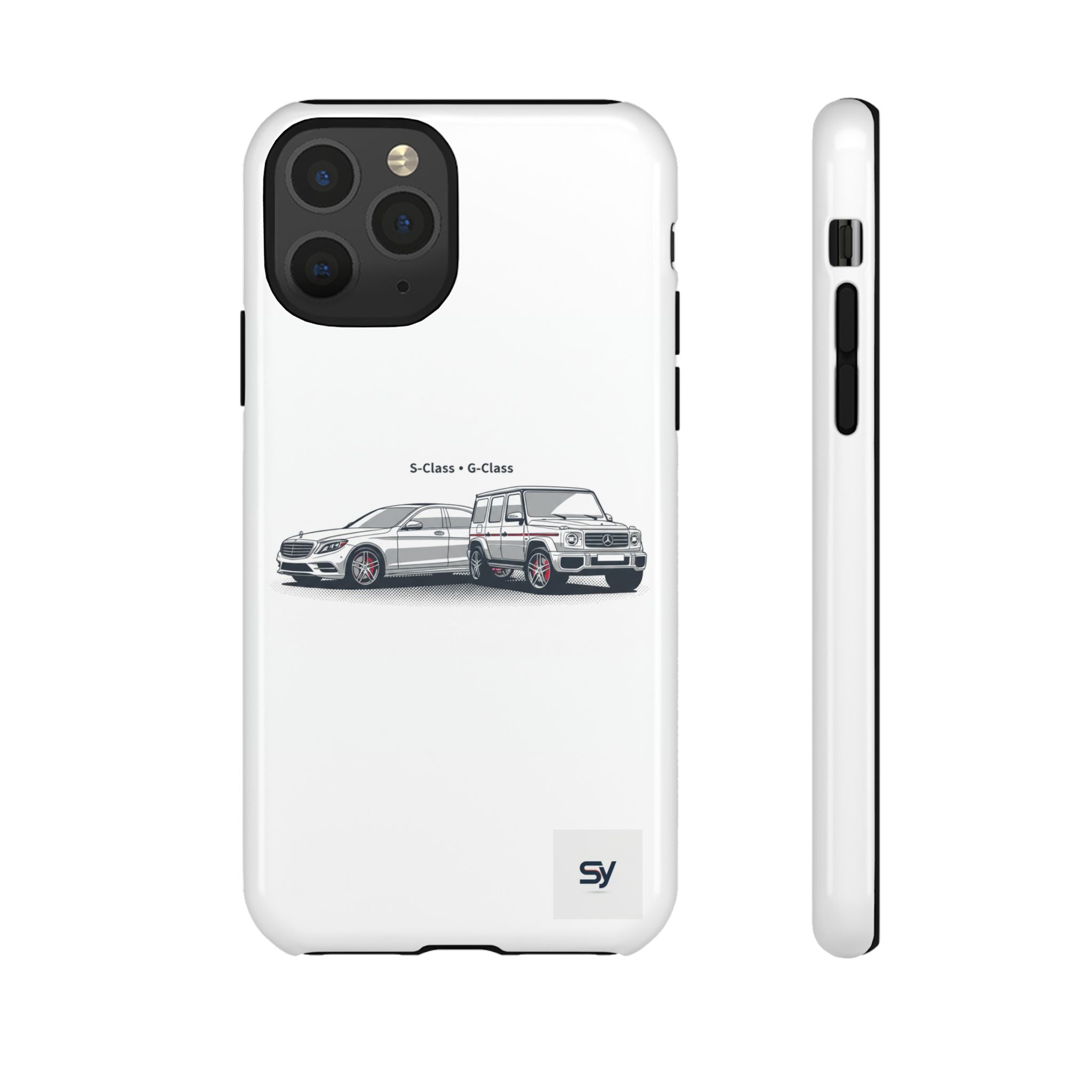 Phone Case - Twin Mercedes S-Class Illustration ("S-Class + S-Class")