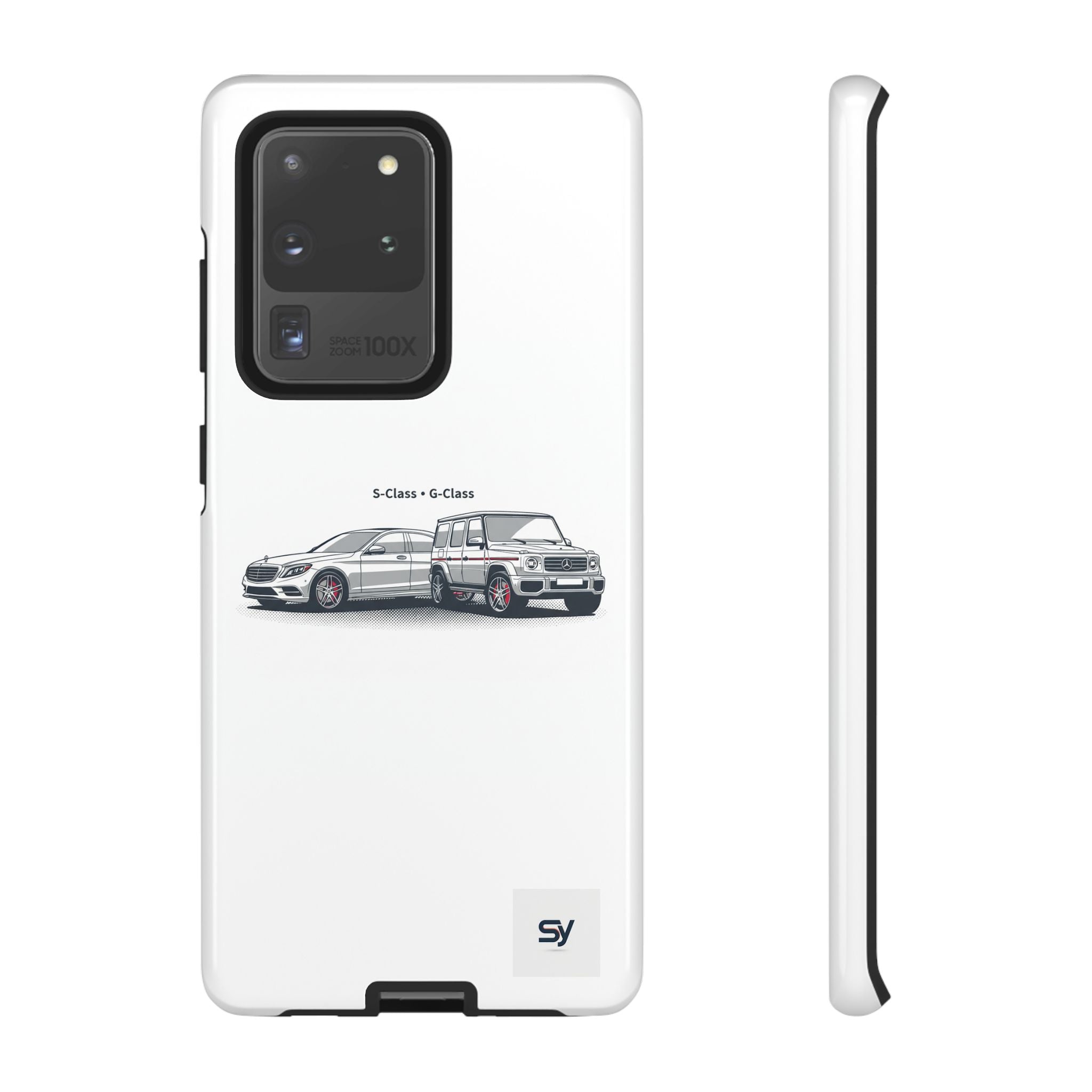 Phone Case - Twin Mercedes S-Class Illustration ("S-Class + S-Class")