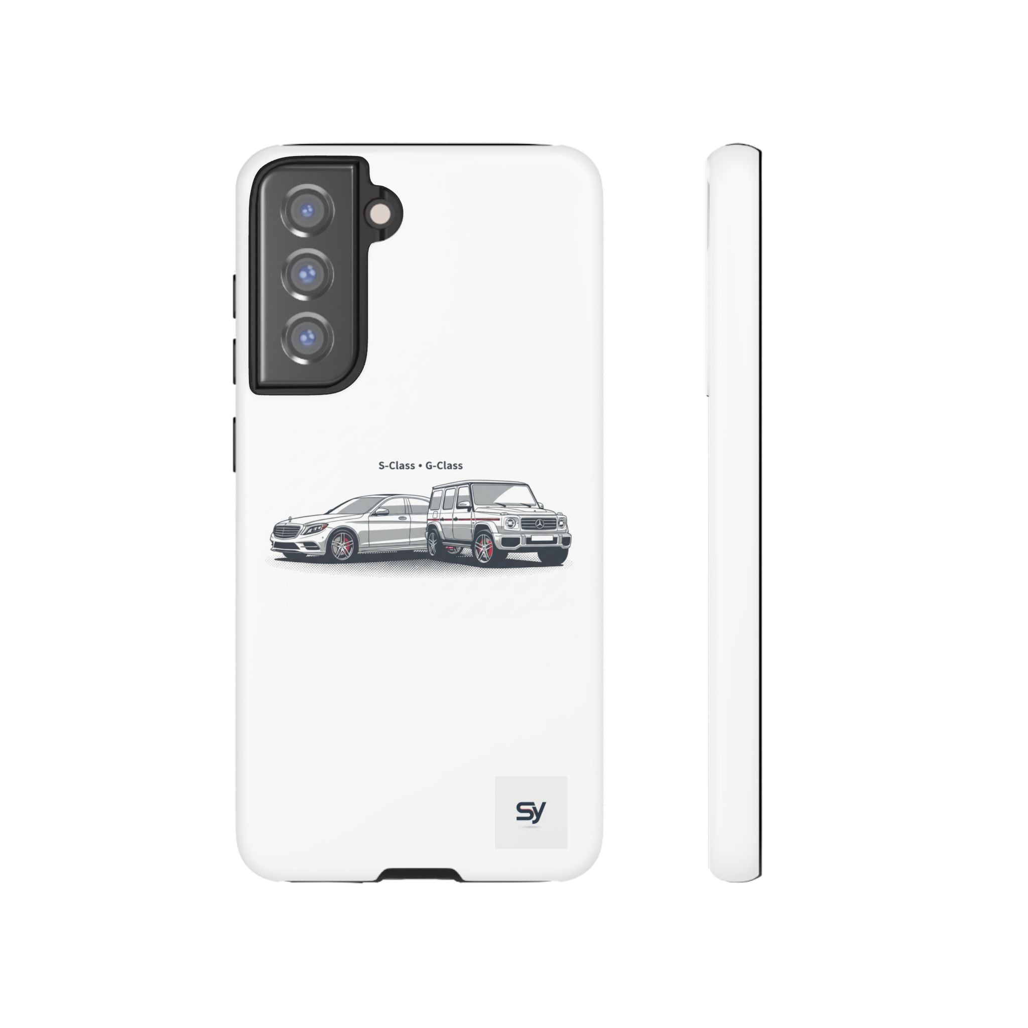 Phone Case - Twin Mercedes S-Class Illustration ("S-Class + S-Class")
