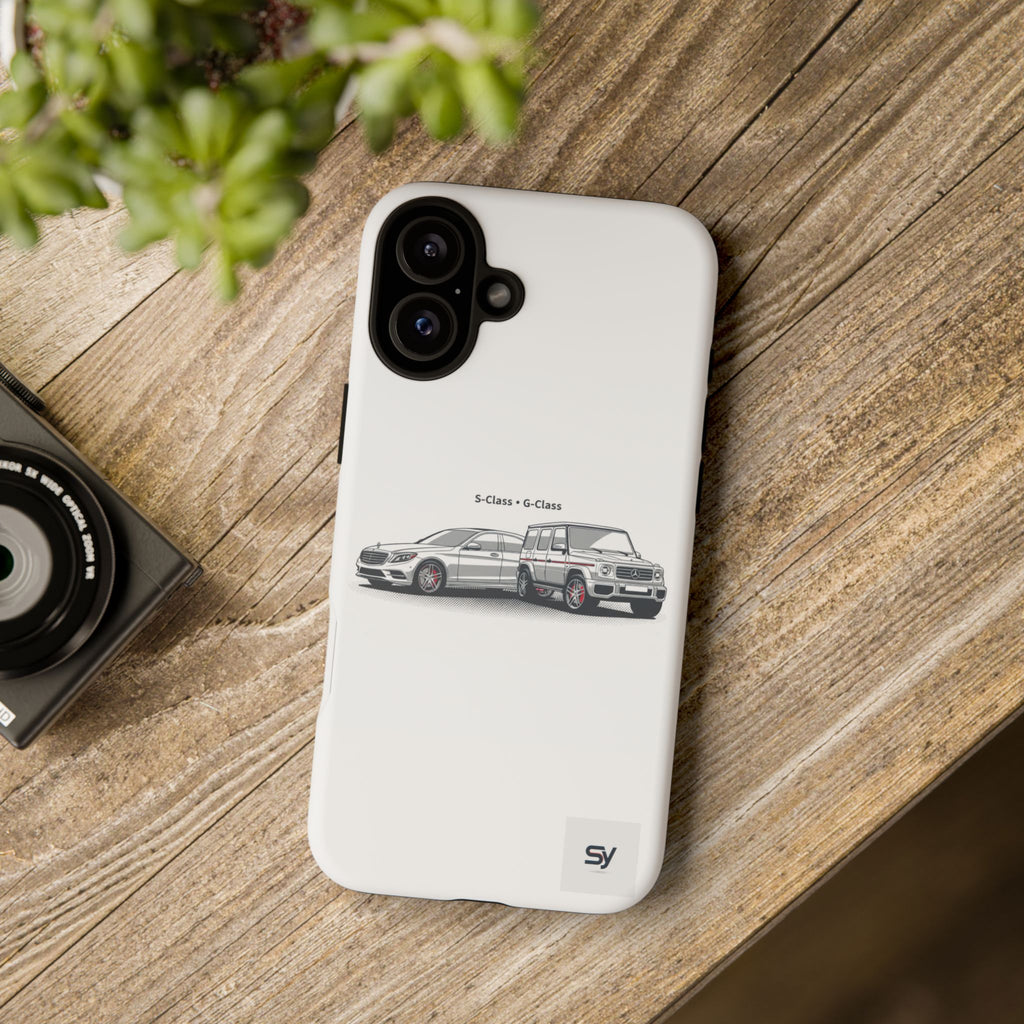Phone Case - Twin Mercedes S-Class Illustration ("S-Class + S-Class")