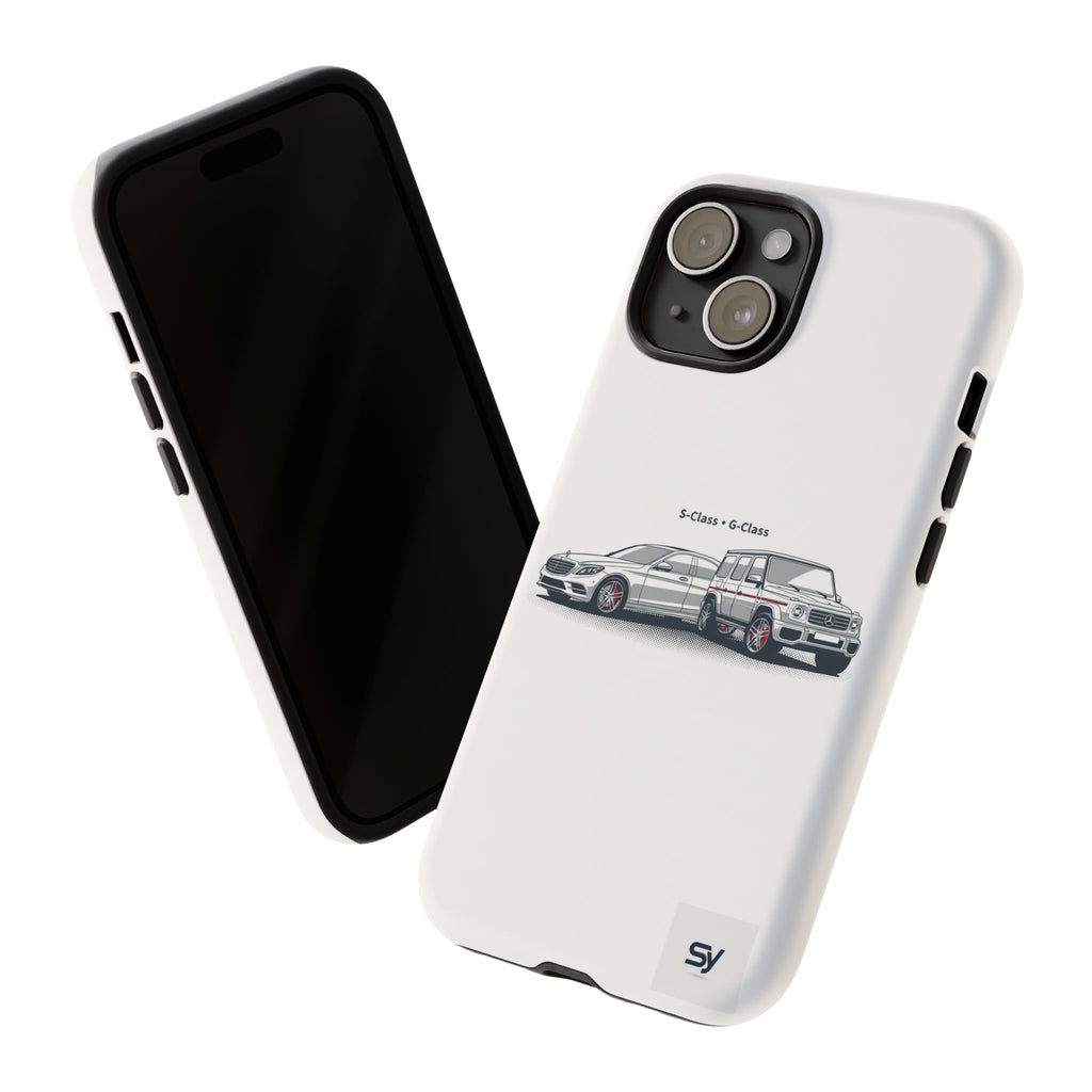 Phone Case - Twin Mercedes S-Class Illustration ("S-Class + S-Class")