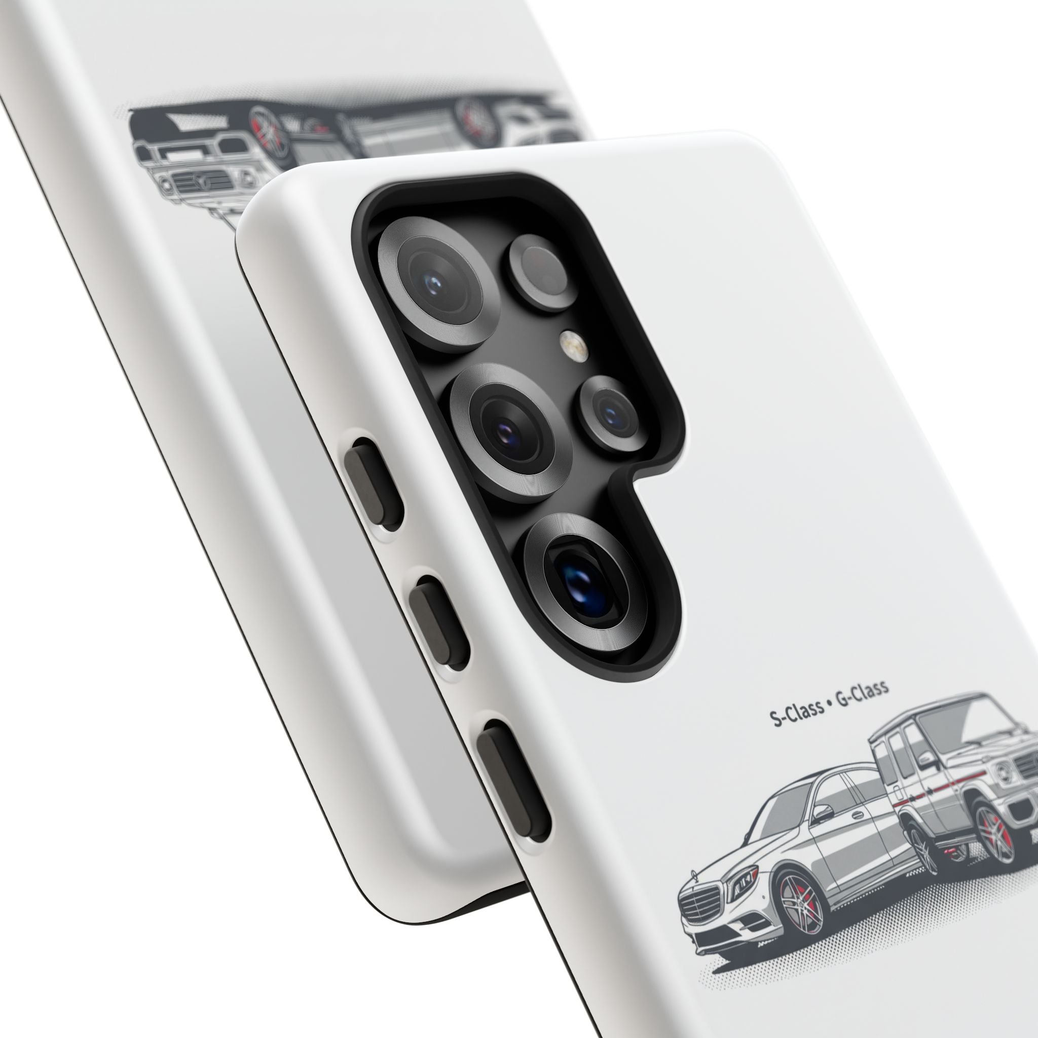 Phone Case - Twin Mercedes S-Class Illustration ("S-Class + S-Class")