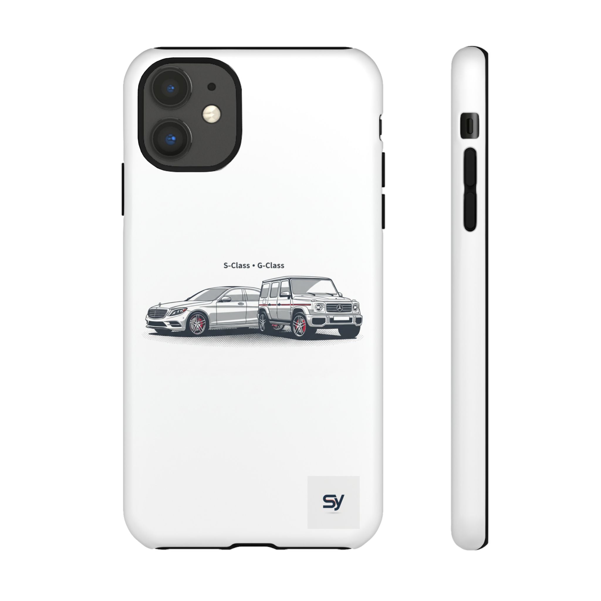Phone Case - Twin Mercedes S-Class Illustration ("S-Class + S-Class")