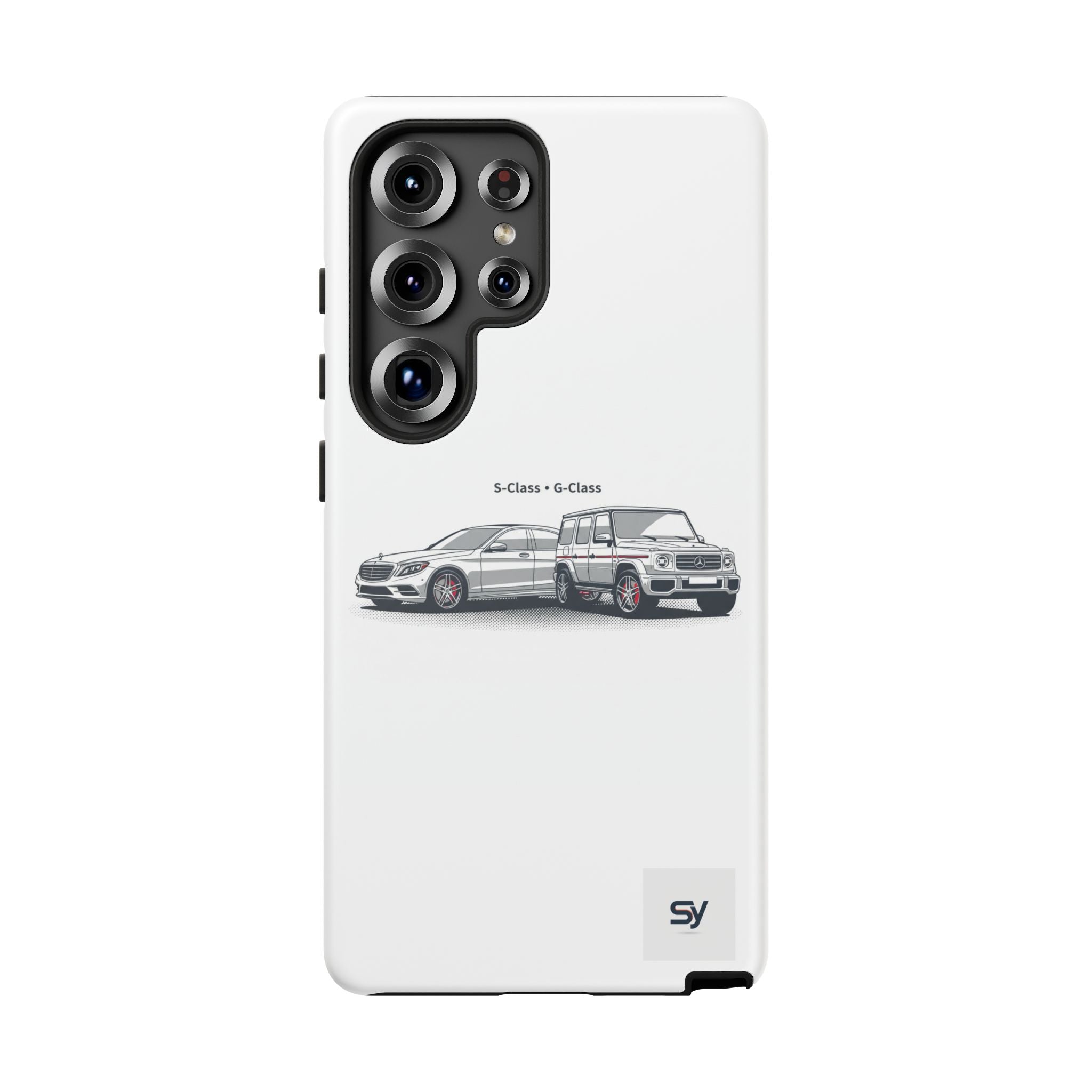 Phone Case - Twin Mercedes S-Class Illustration ("S-Class + S-Class")