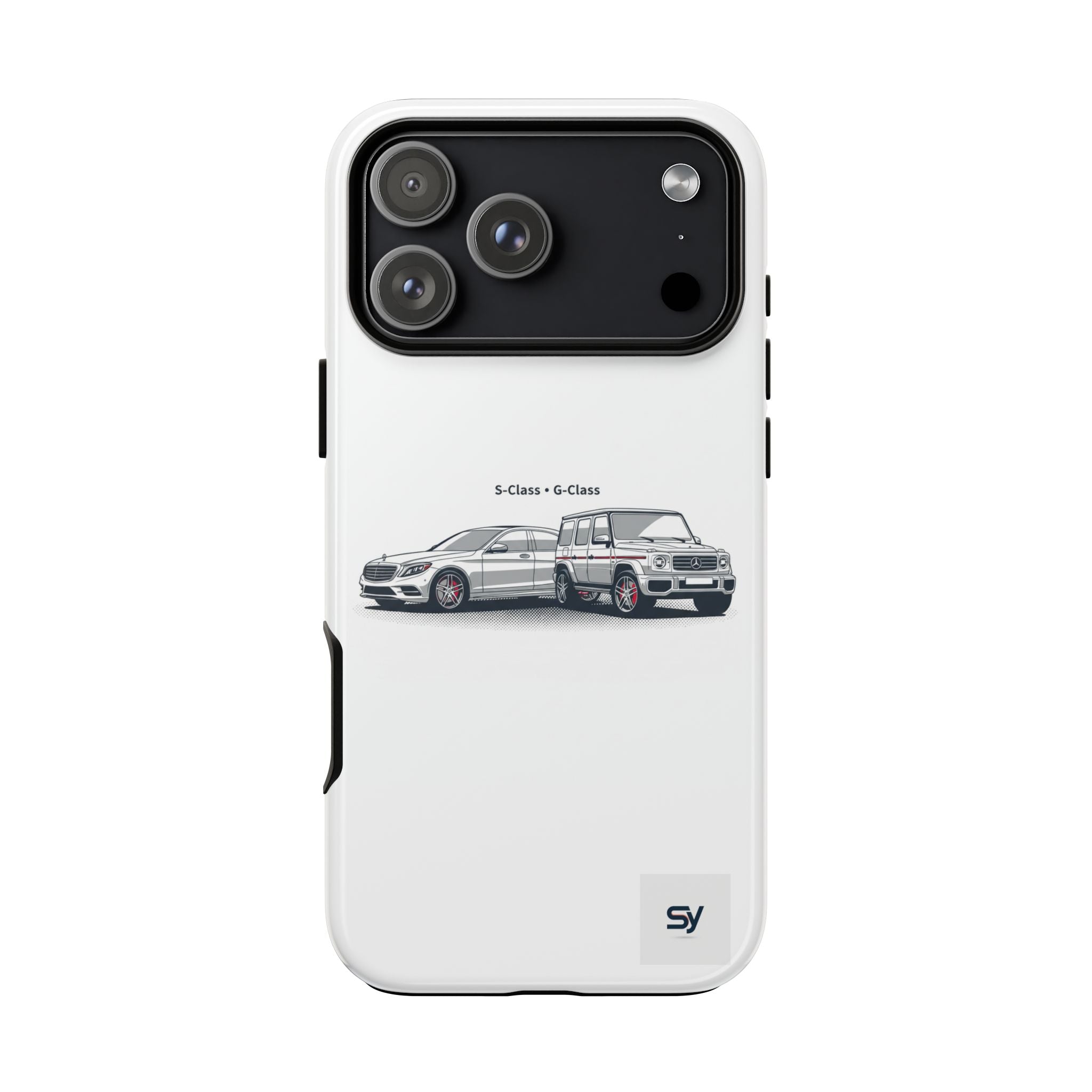 Phone Case - Twin Mercedes S-Class Illustration ("S-Class + S-Class")