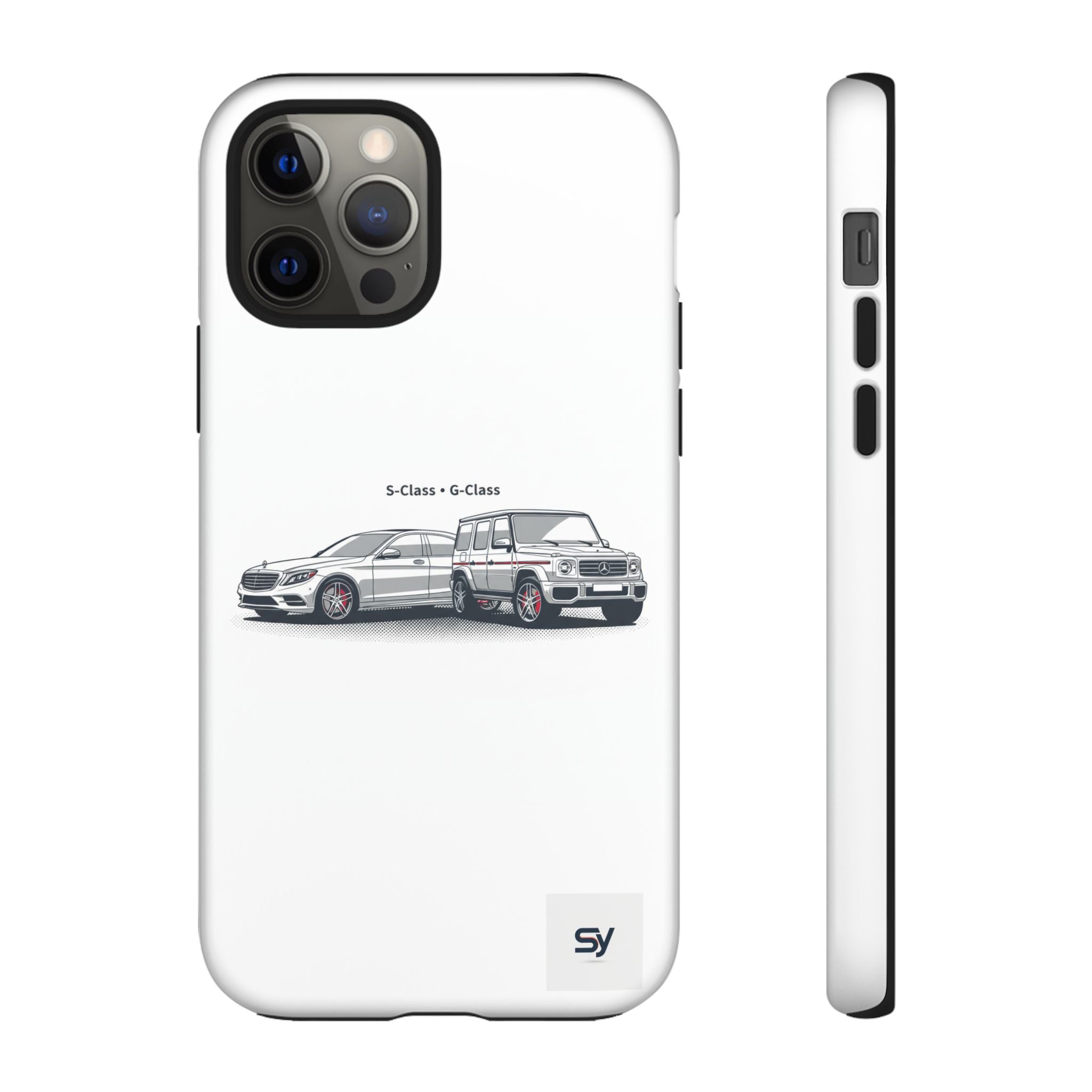 Phone Case - Twin Mercedes S-Class Illustration ("S-Class + S-Class")