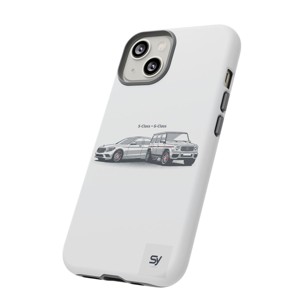 Phone Case - Twin Mercedes S-Class Illustration ("S-Class + S-Class")
