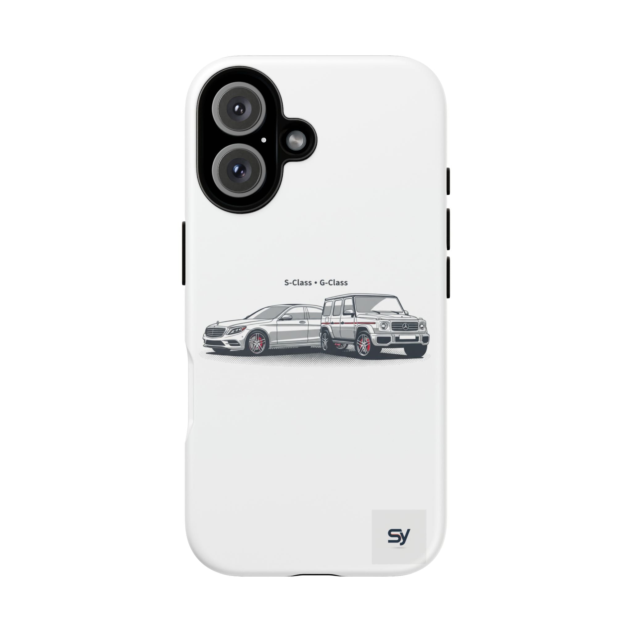 Phone Case - Twin Mercedes S-Class Illustration ("S-Class + S-Class")