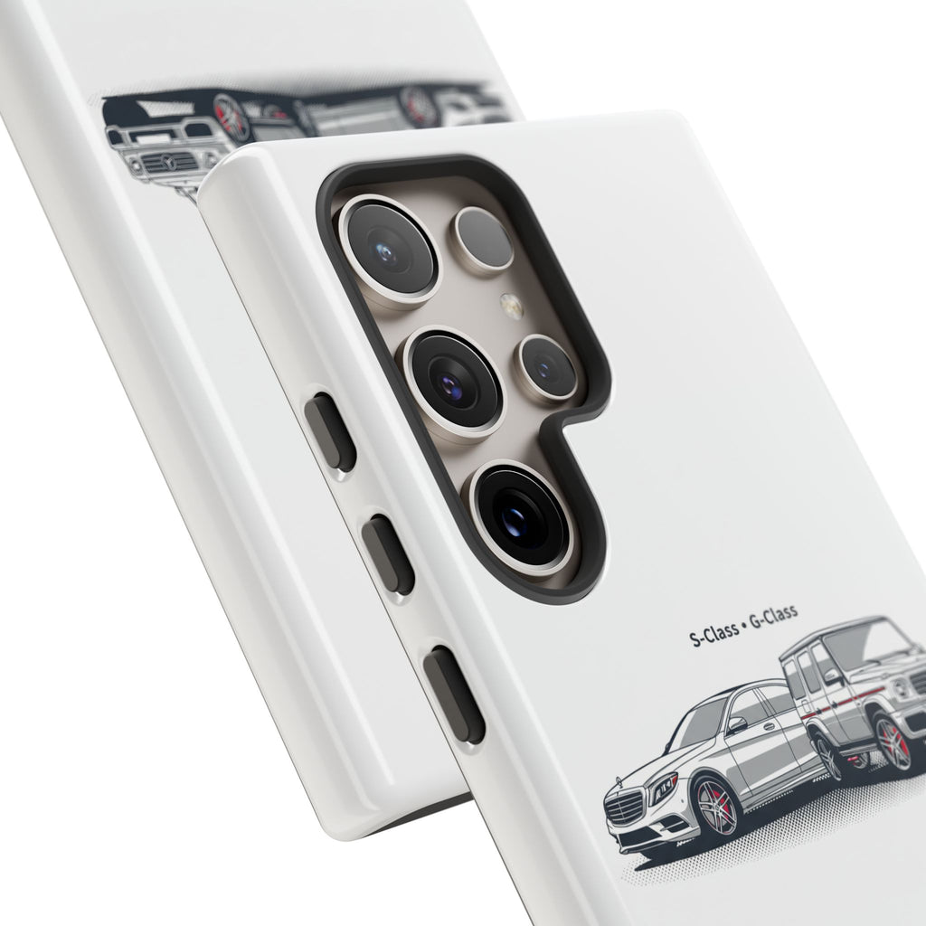 Phone Case - Twin Mercedes S-Class Illustration ("S-Class + S-Class")