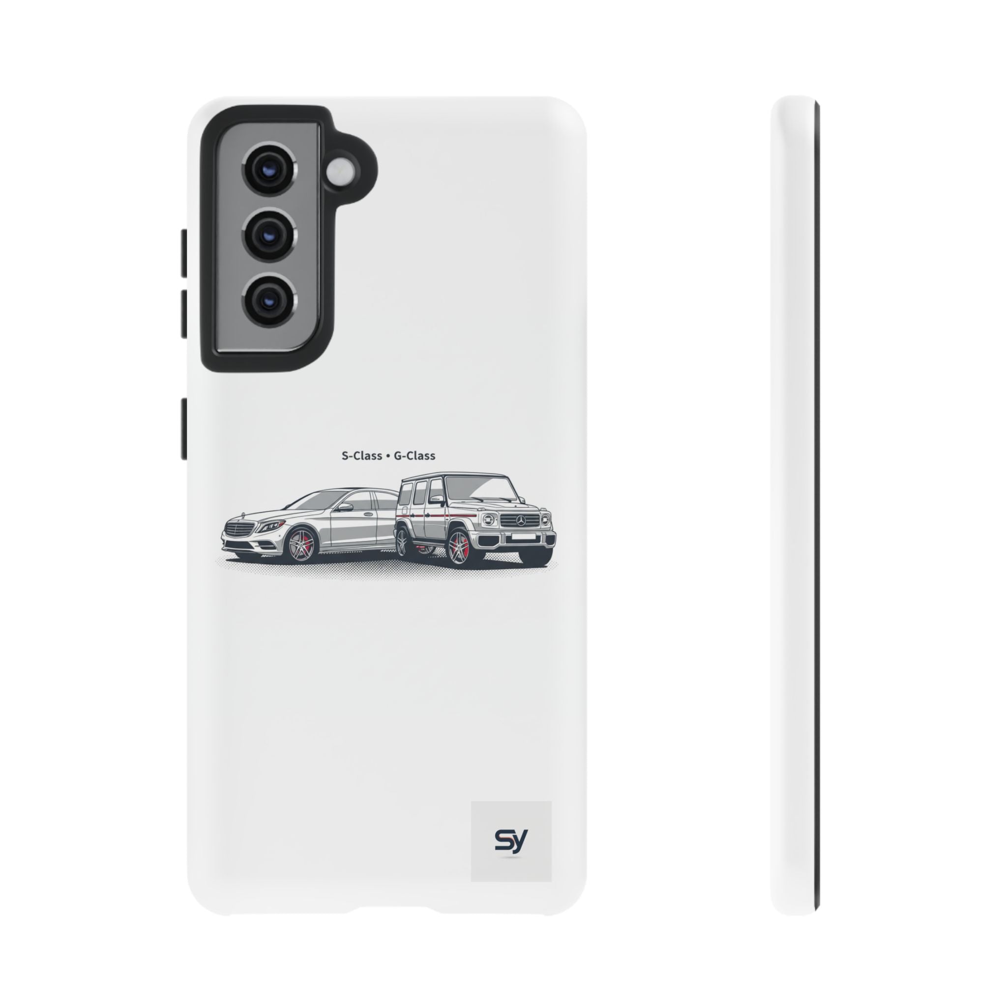 Phone Case - Twin Mercedes S-Class Illustration ("S-Class + S-Class")