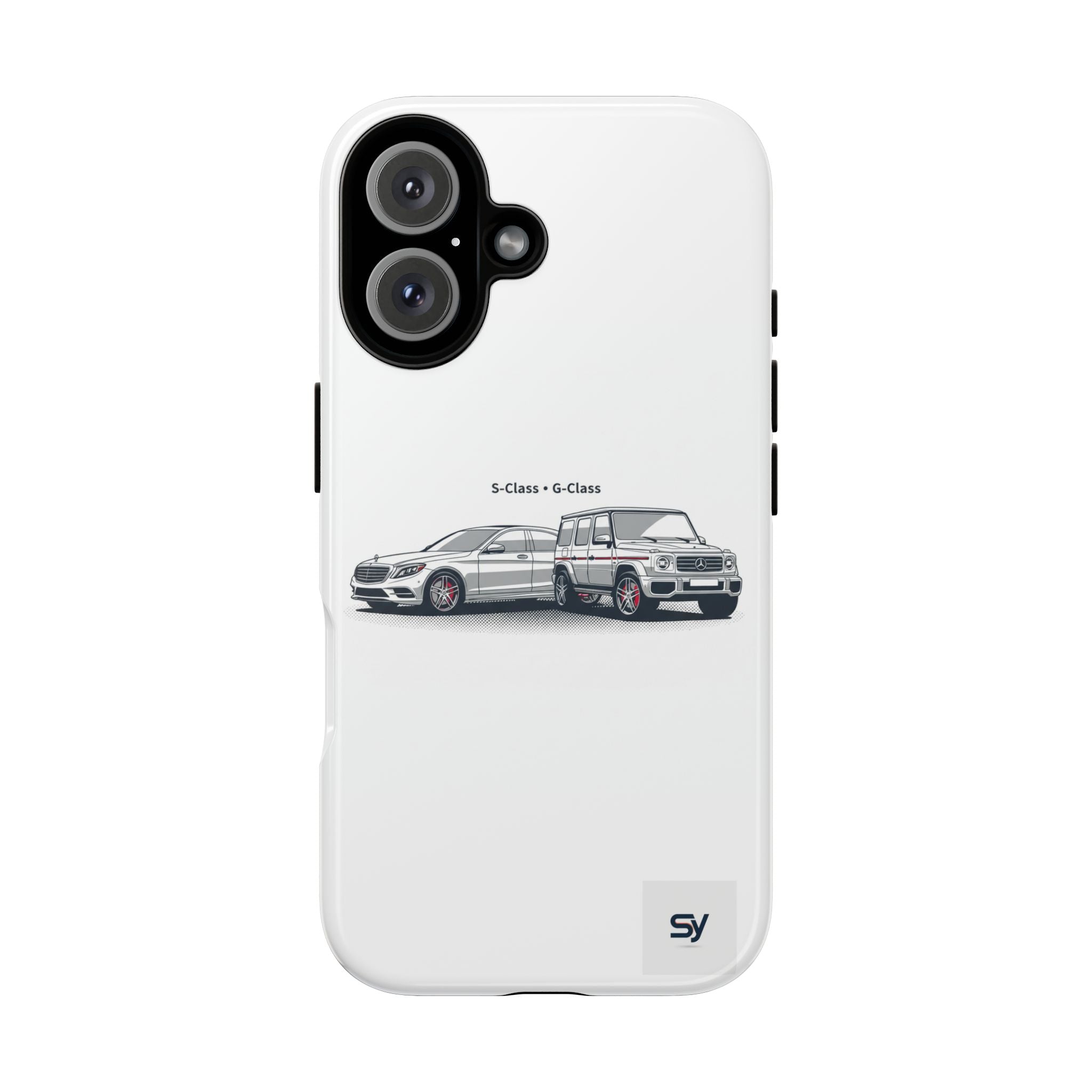 Phone Case - Twin Mercedes S-Class Illustration ("S-Class + S-Class")